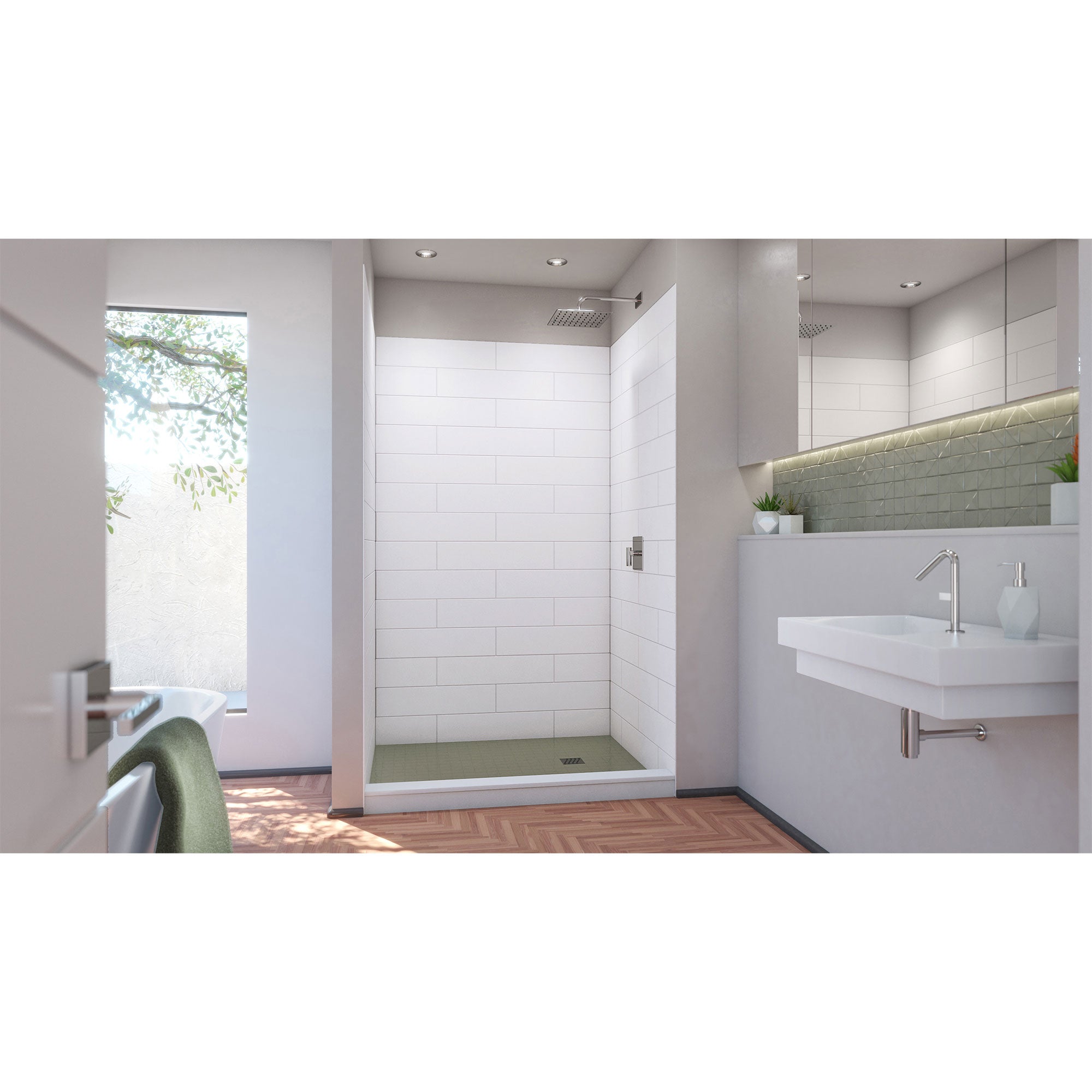 DreamLine DreamStone 42 inch D x 50 inch W x 84 inch H Shower Wall Kit