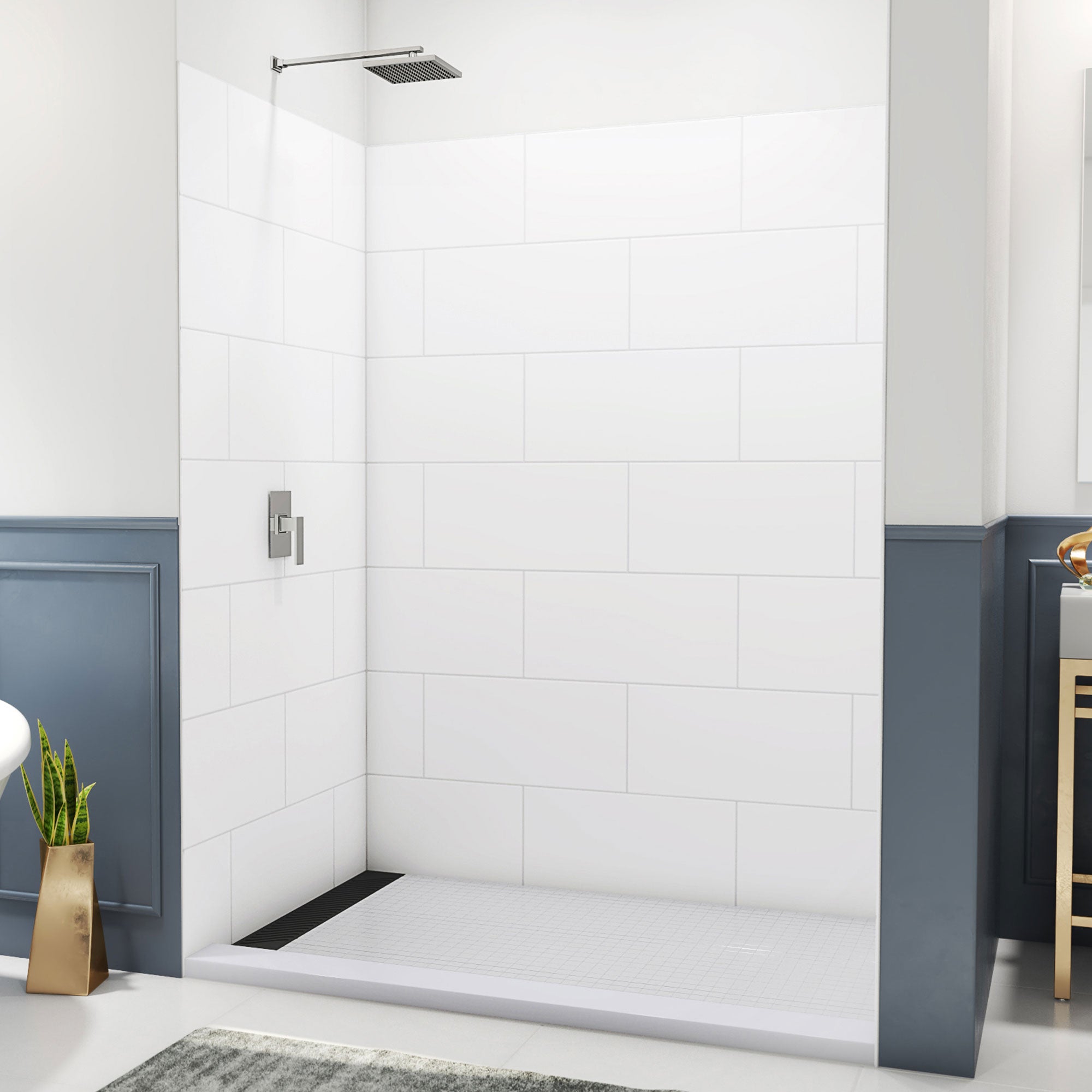 DreamLine DreamStone 42 inch D x 62 inch W x 84 inch H Shower Wall Kit