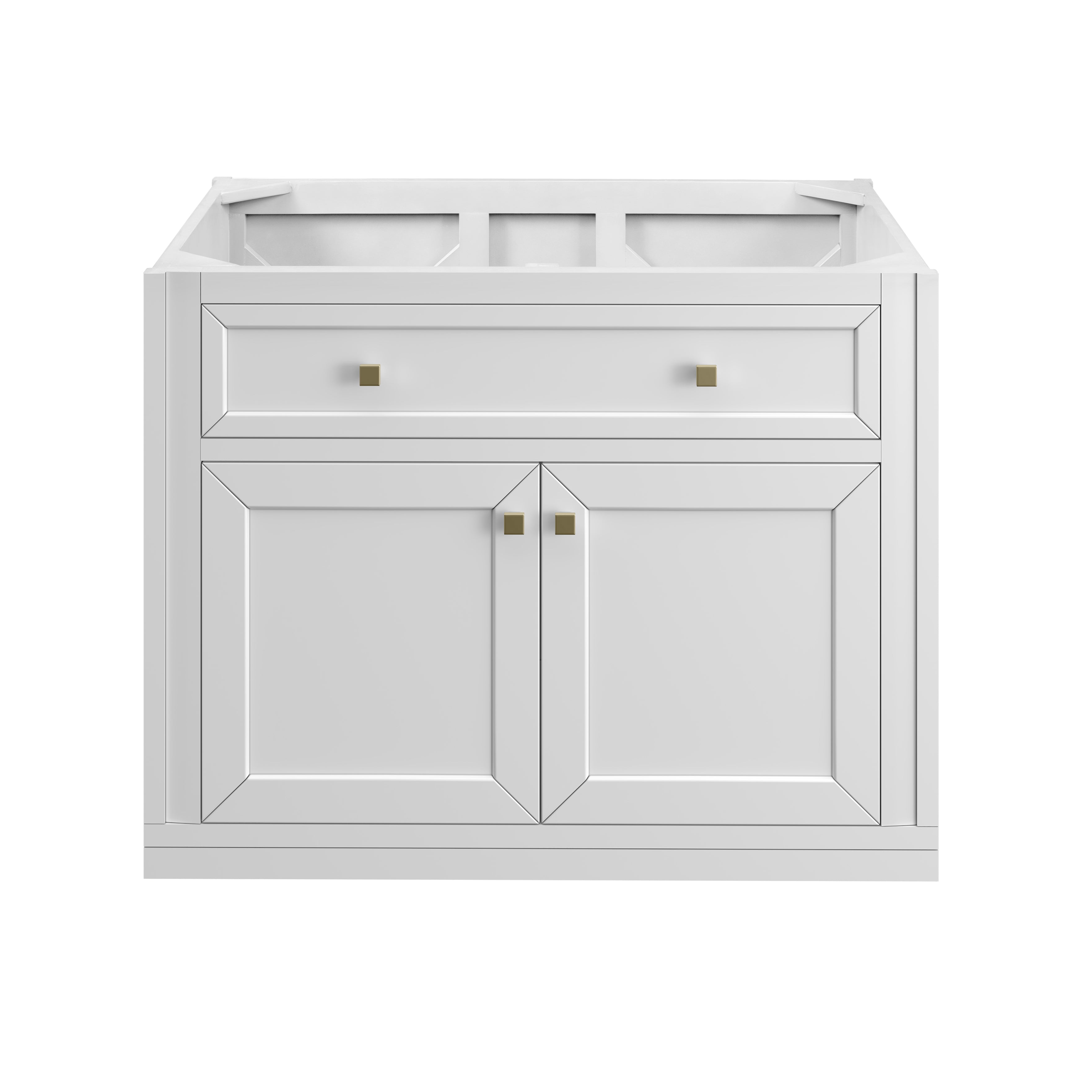 James Martin Chicago 36" Single Vanity in Glossy White with 3cm Countertop