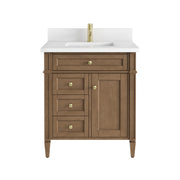James Martin Brittany 30" Single Vanity in Pecan with 3cm Countertop