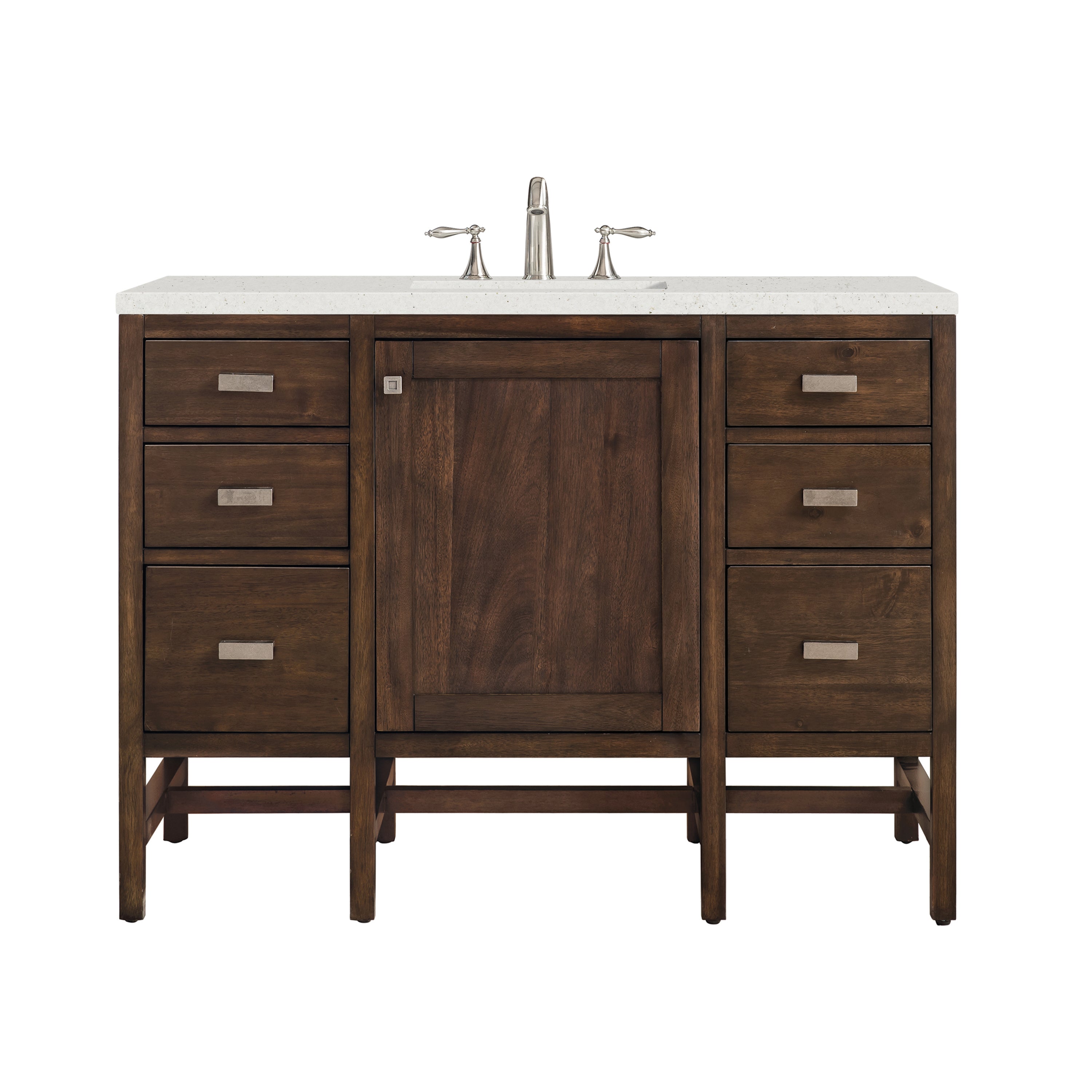 James Martin Addison 48" Single Vanity in Mid-Century Acacia with 3cm Countertop
