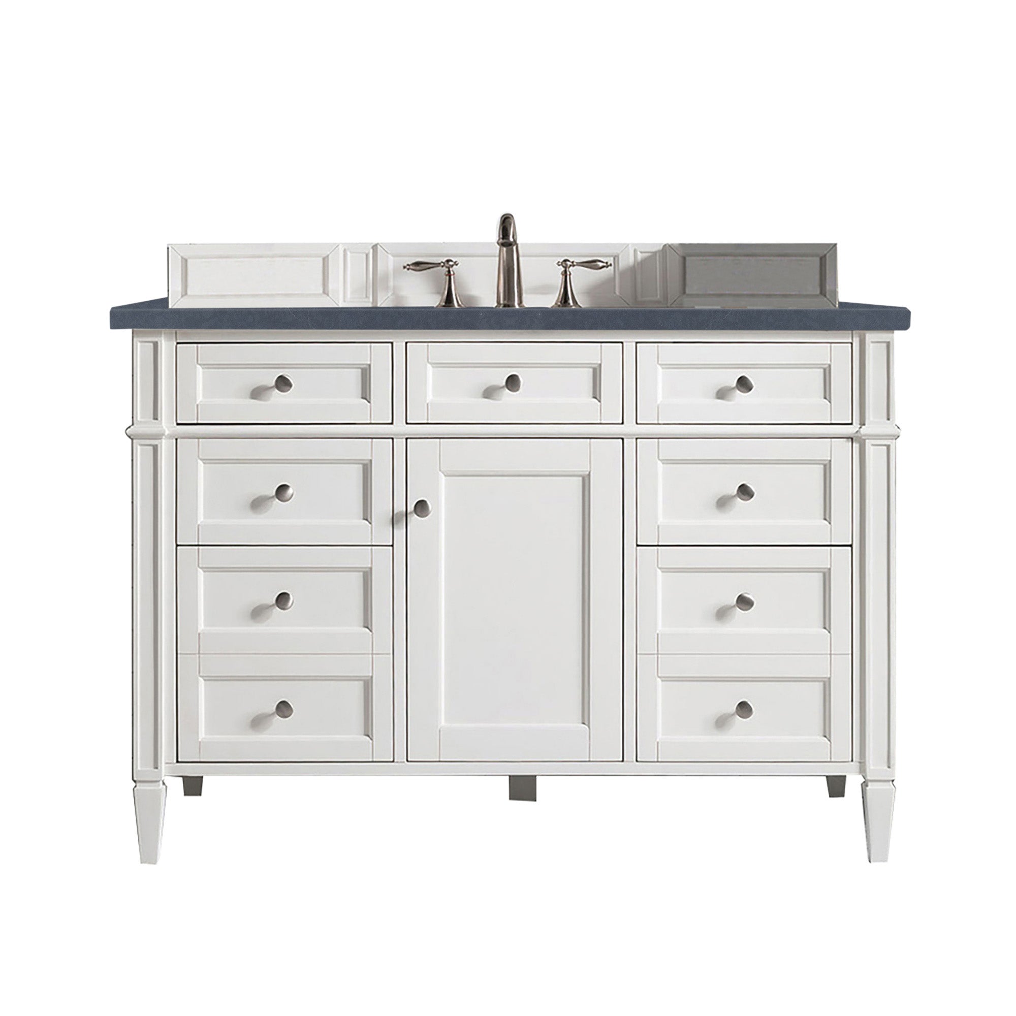 James Martin Brittany 48" Single Vanity in Bright White with 3cm Countertop