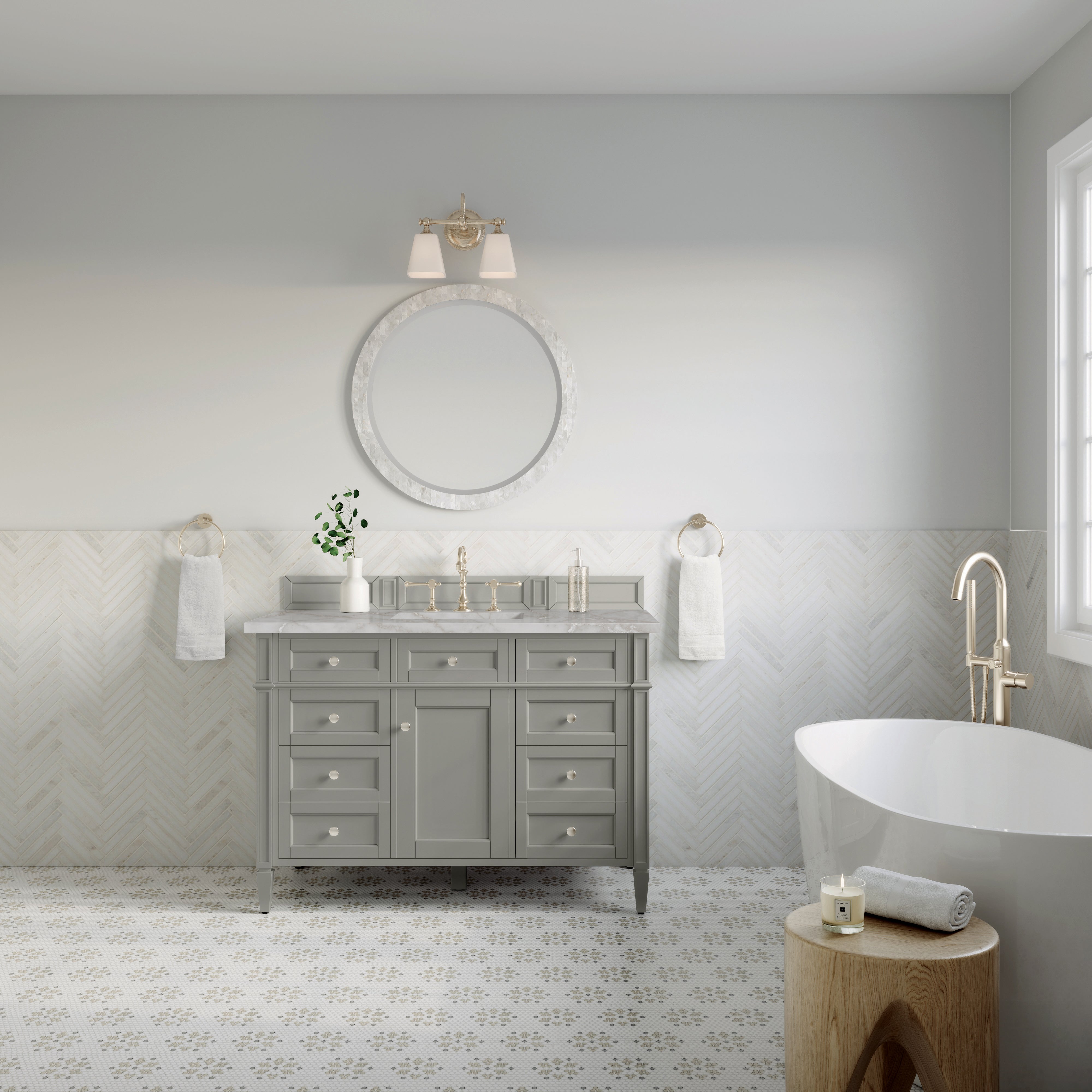James Martin Brittany 48" Single Vanity in Urban Gray with 3cm Countertop