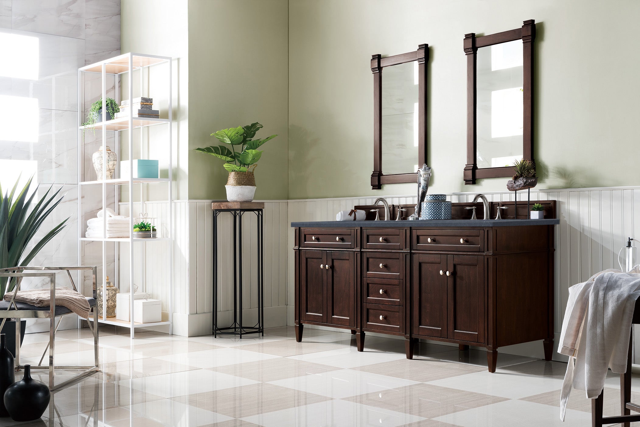 James Martin Brittany 72" Double Vanity in Burnished Mahogany with 3cm Countertop