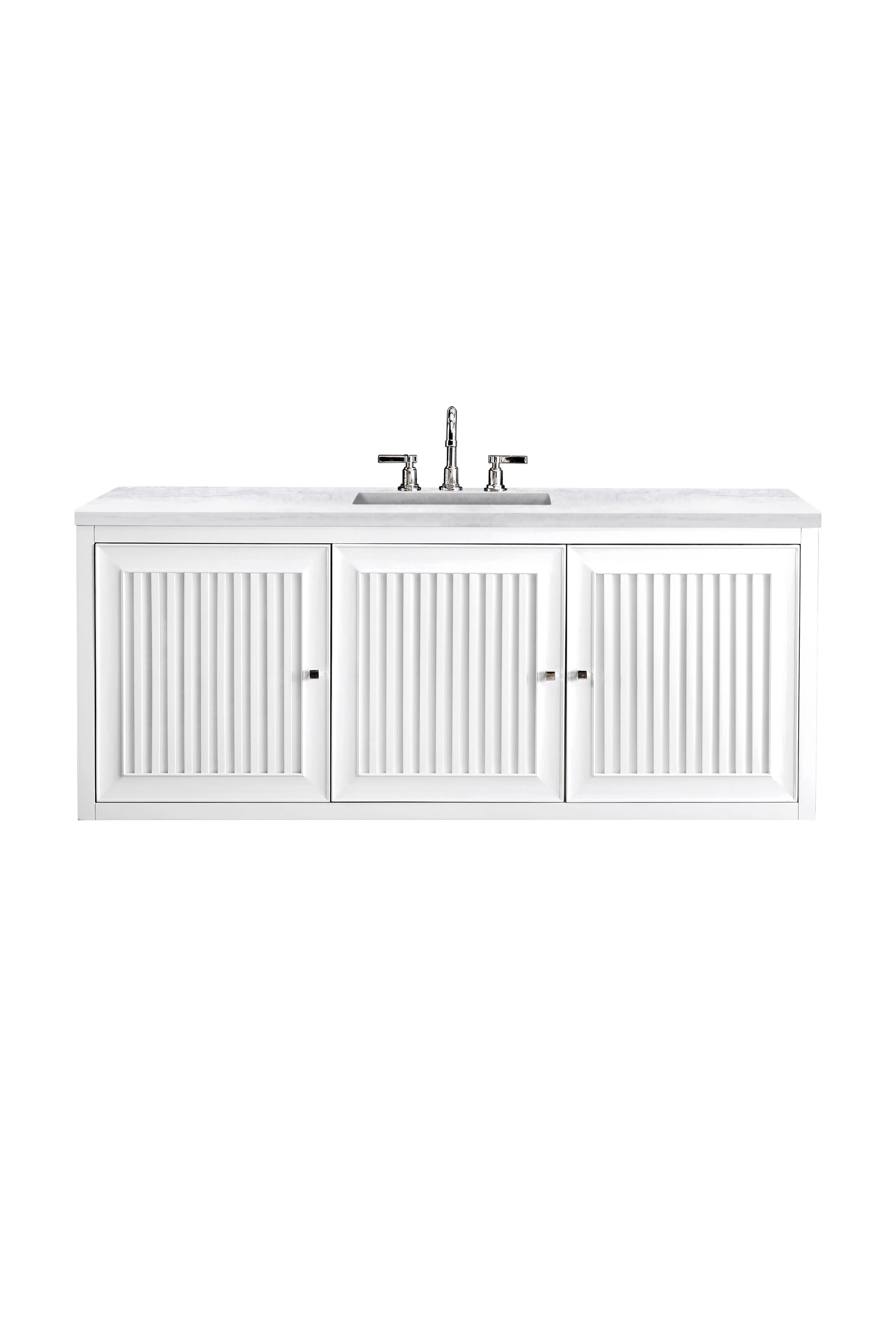 James Martin Athens 60" Single Vanity in Glossy White with 3cm Countertop