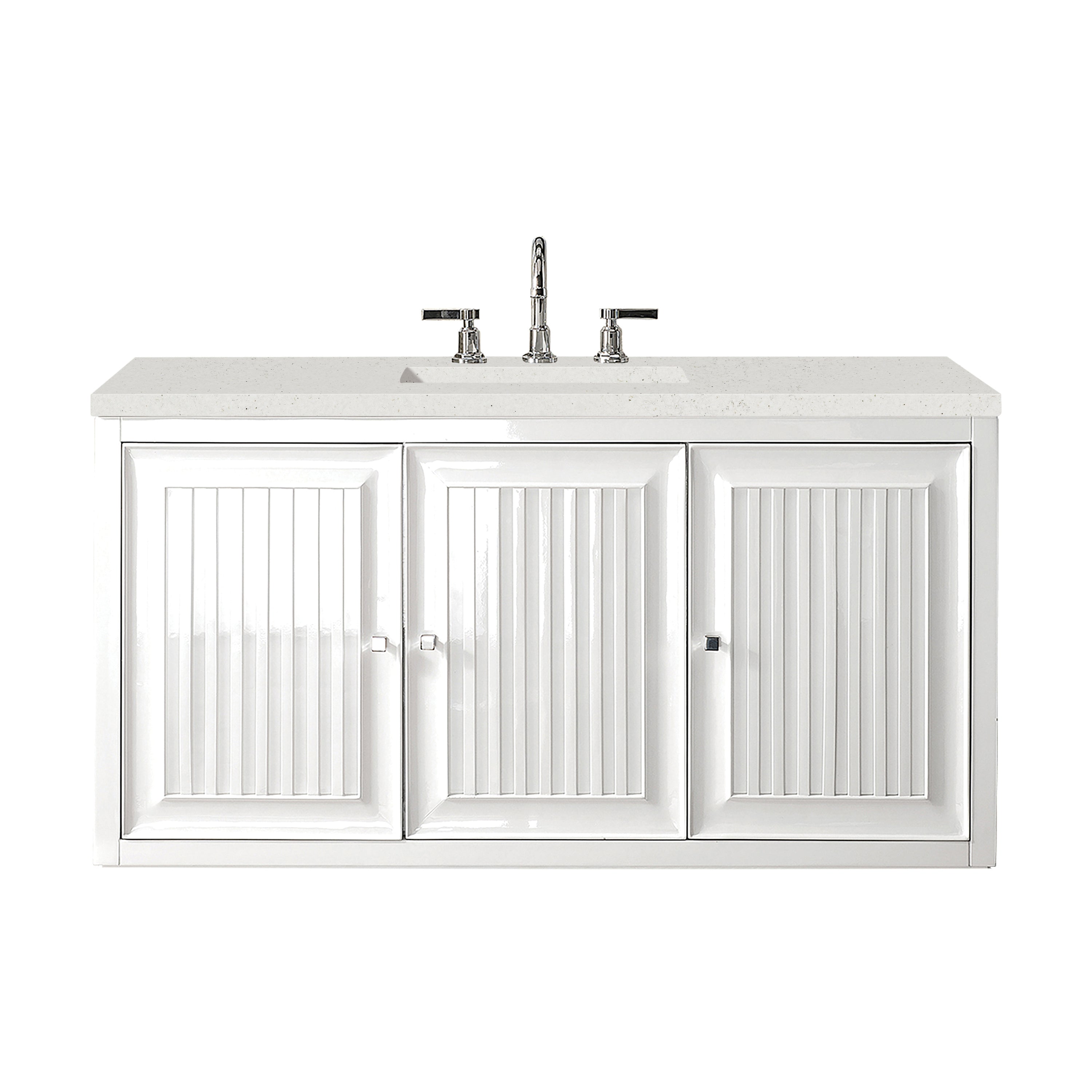 James Martin Athens 48" Single Vanity in Glossy White with 3cm Countertop