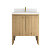 James Martin Hudson 30" Single Vanity in Light Natural Oak with 3cm Countertop