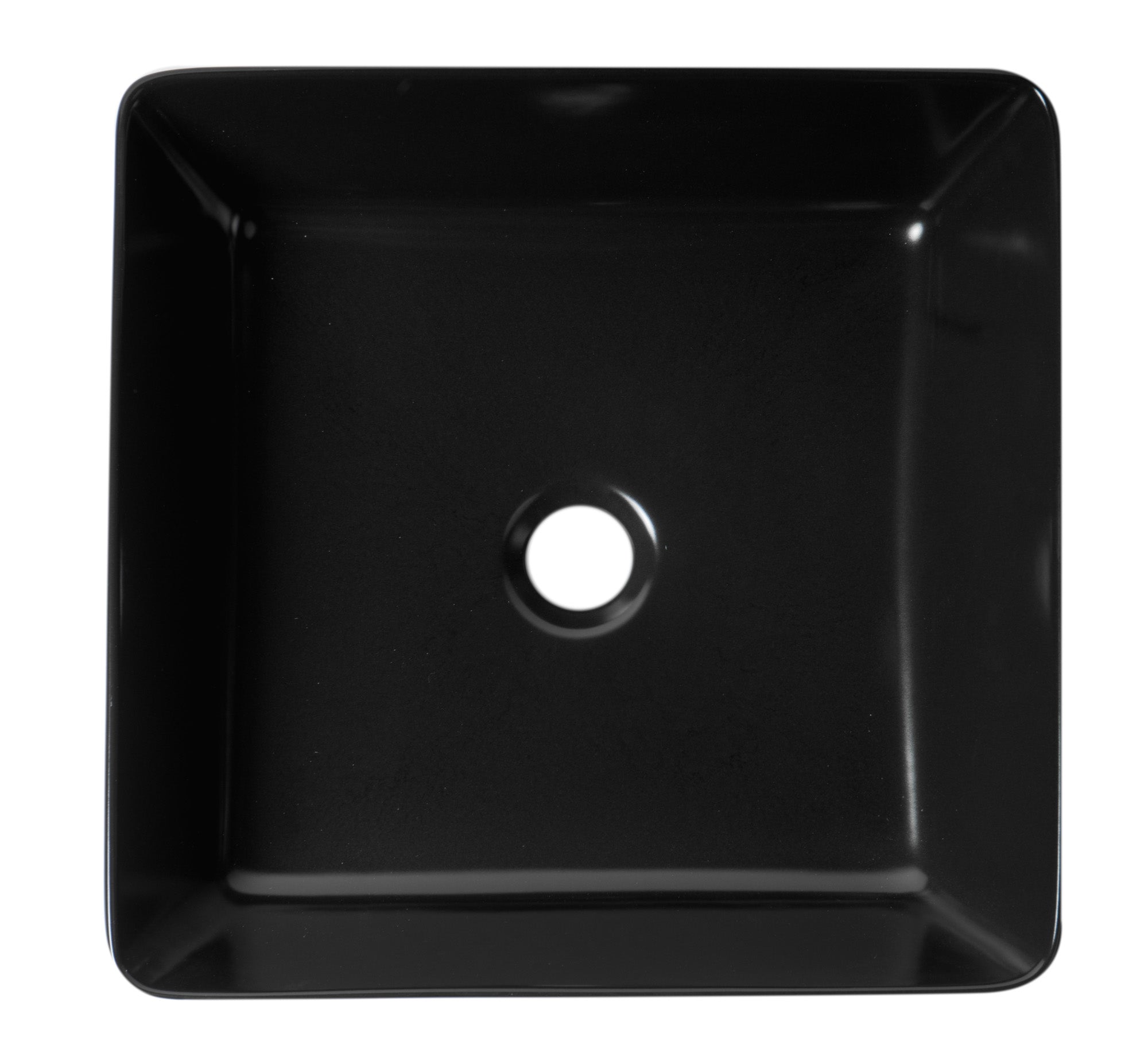 ALFI brand ABC903 16" Modern Square Above Mount Ceramic Sink