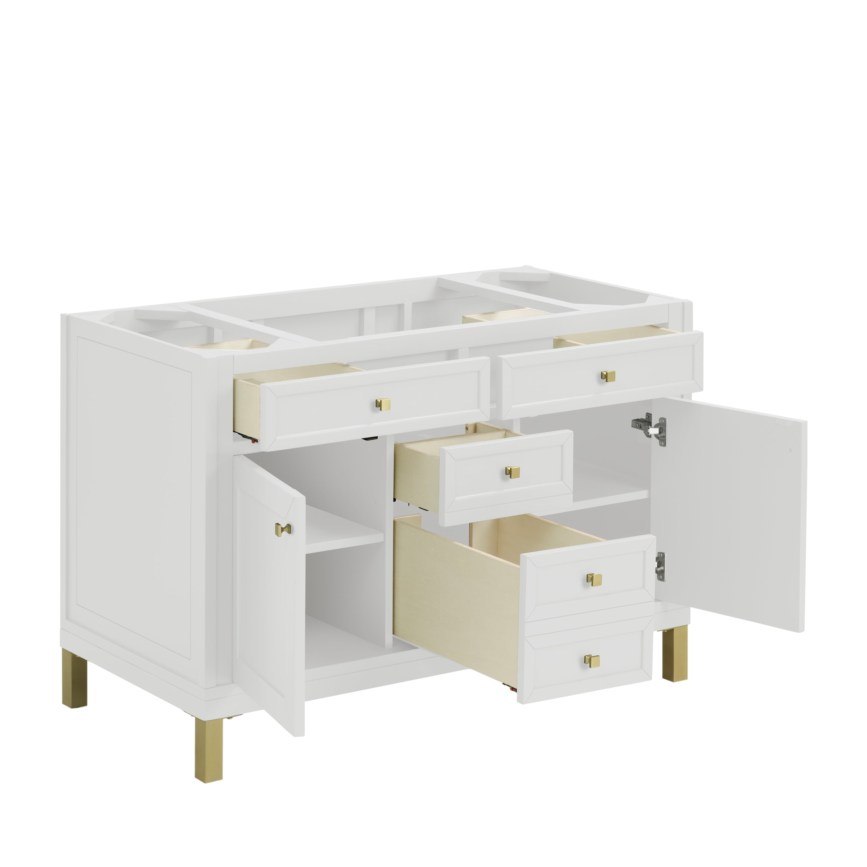 James Martin Chicago 48" Single Vanity in Glossy White with 3cm Countertop and FreePower Wireless Charger