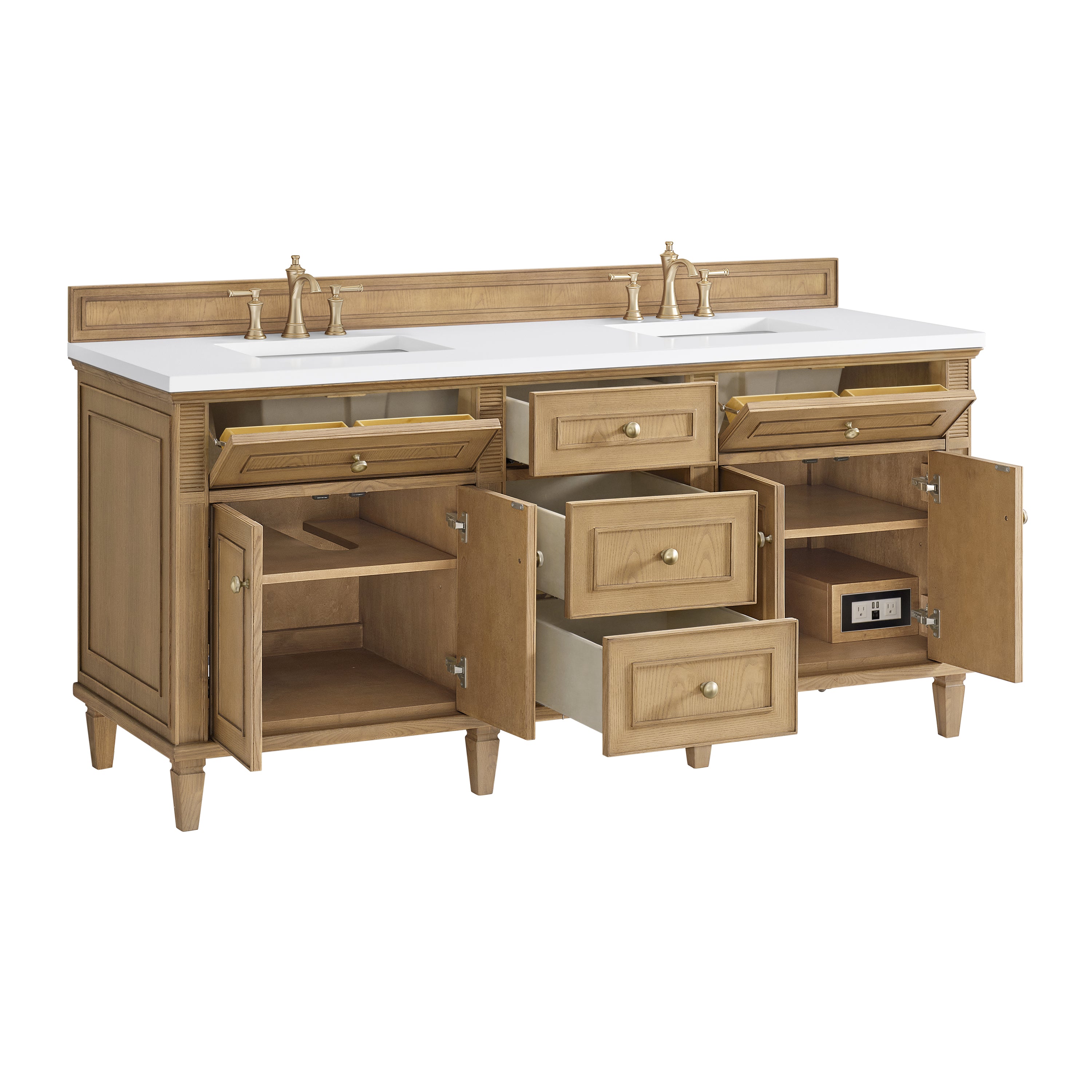 James Martin Lorelai 72" Double Vanity in Light Natural Oak with 3cm Countertop