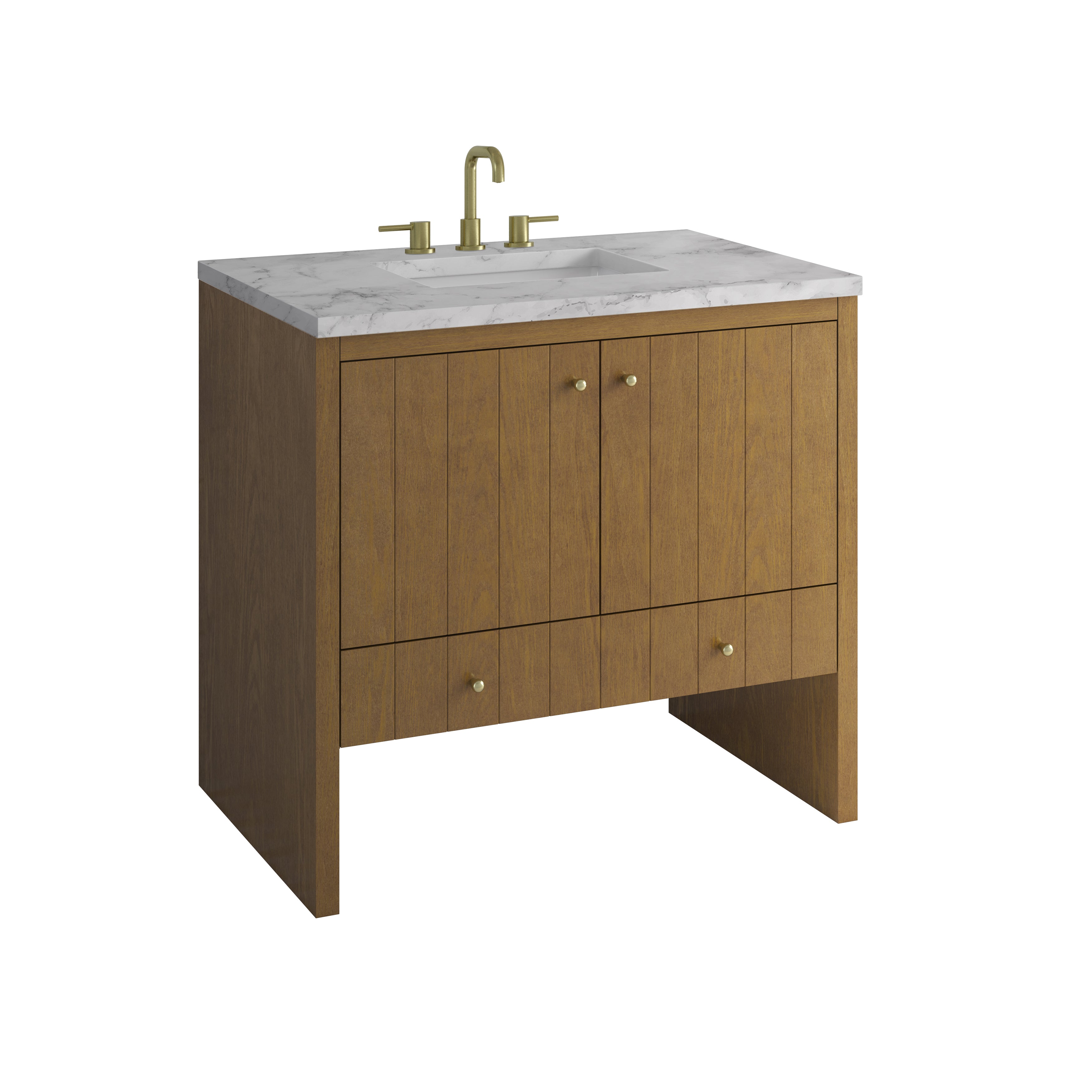James Martin Hudson 36" Single Vanity in Honey Oak with 3cm Countertop