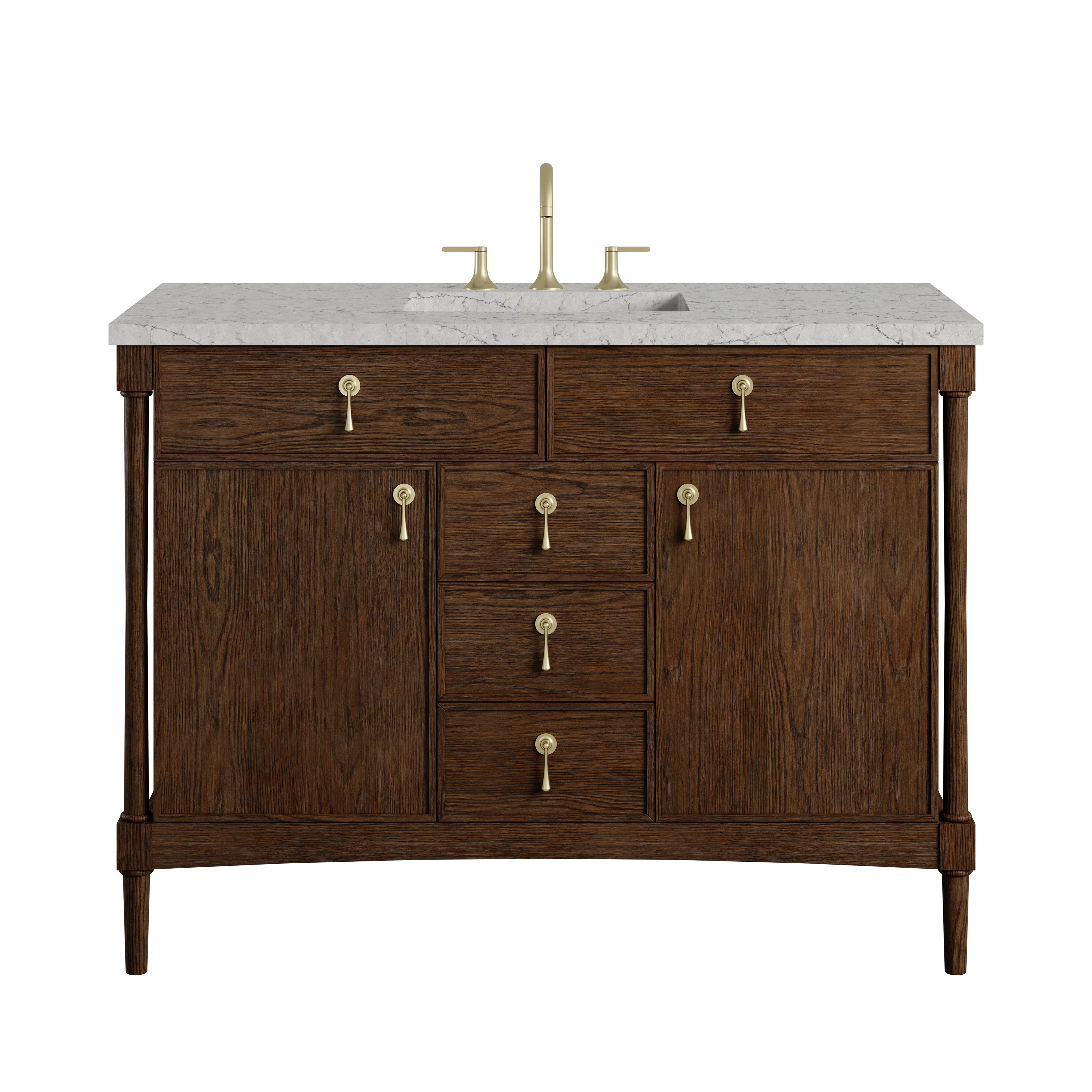 James Martin Kinnsden 48" Single Vanity in Sable Oak with 3cm Countertop