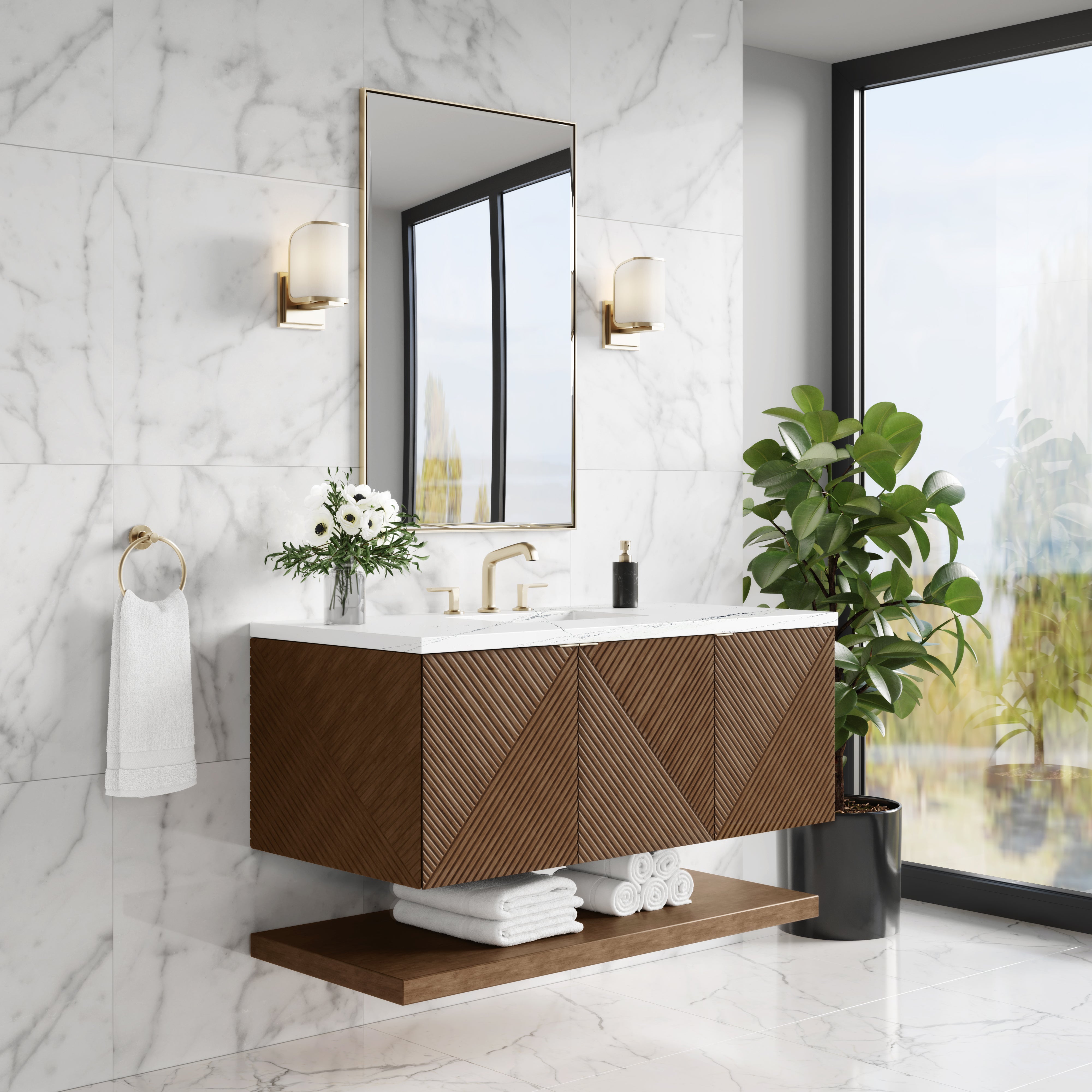 James Martin Marcello 48" Single Vanity in Chestnut with 3cm Countertop