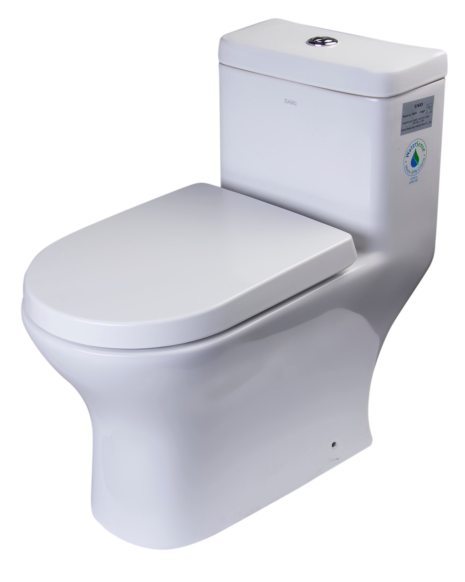 EAGO TB353 DUAL FLUSH ONE PIECE ECO-FRIENDLY HIGH EFFICIENCY LOW FLUSH CERAMIC TOILET