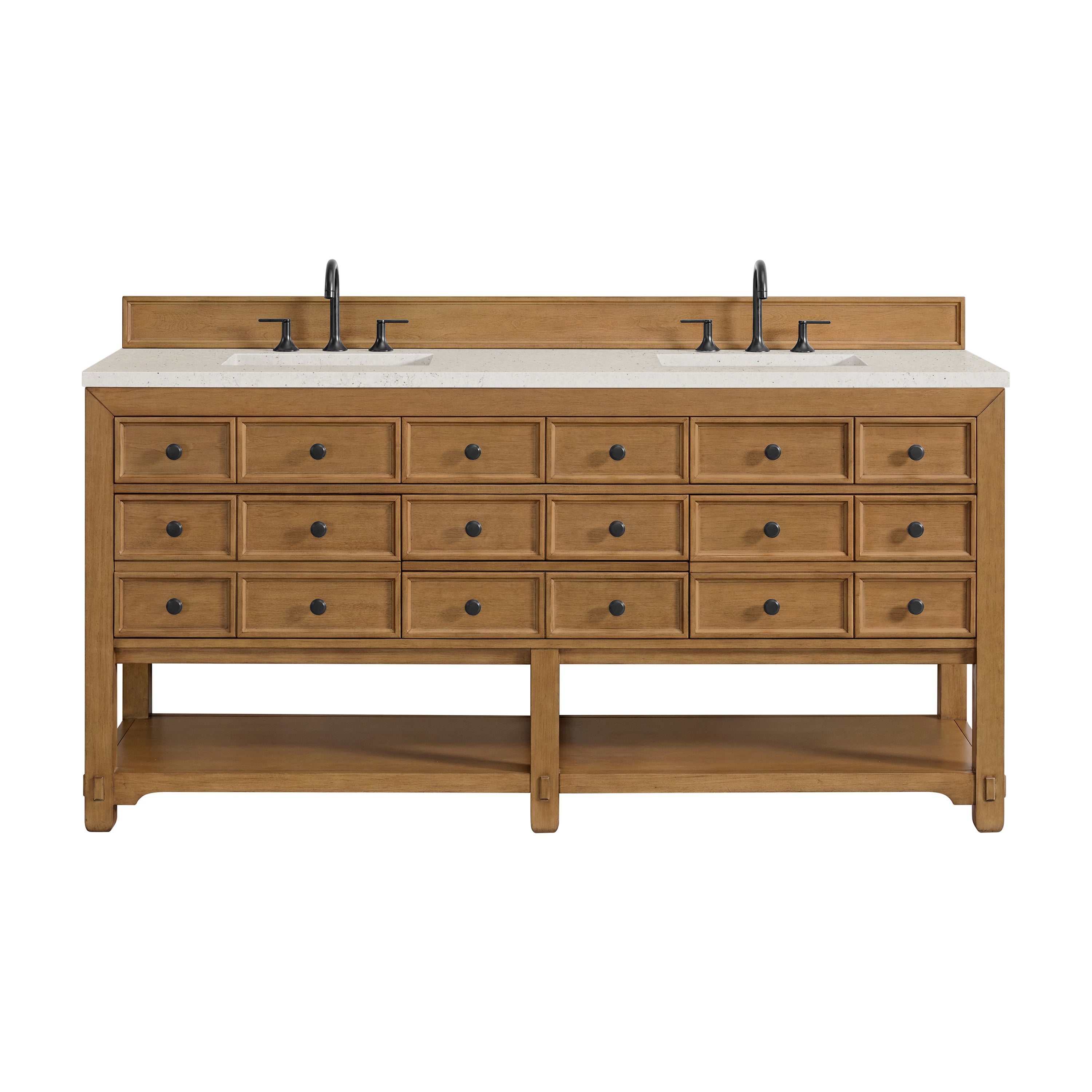 James Martin Malibu 72" Double Vanity in Amber Birch with 3cm Countertop
