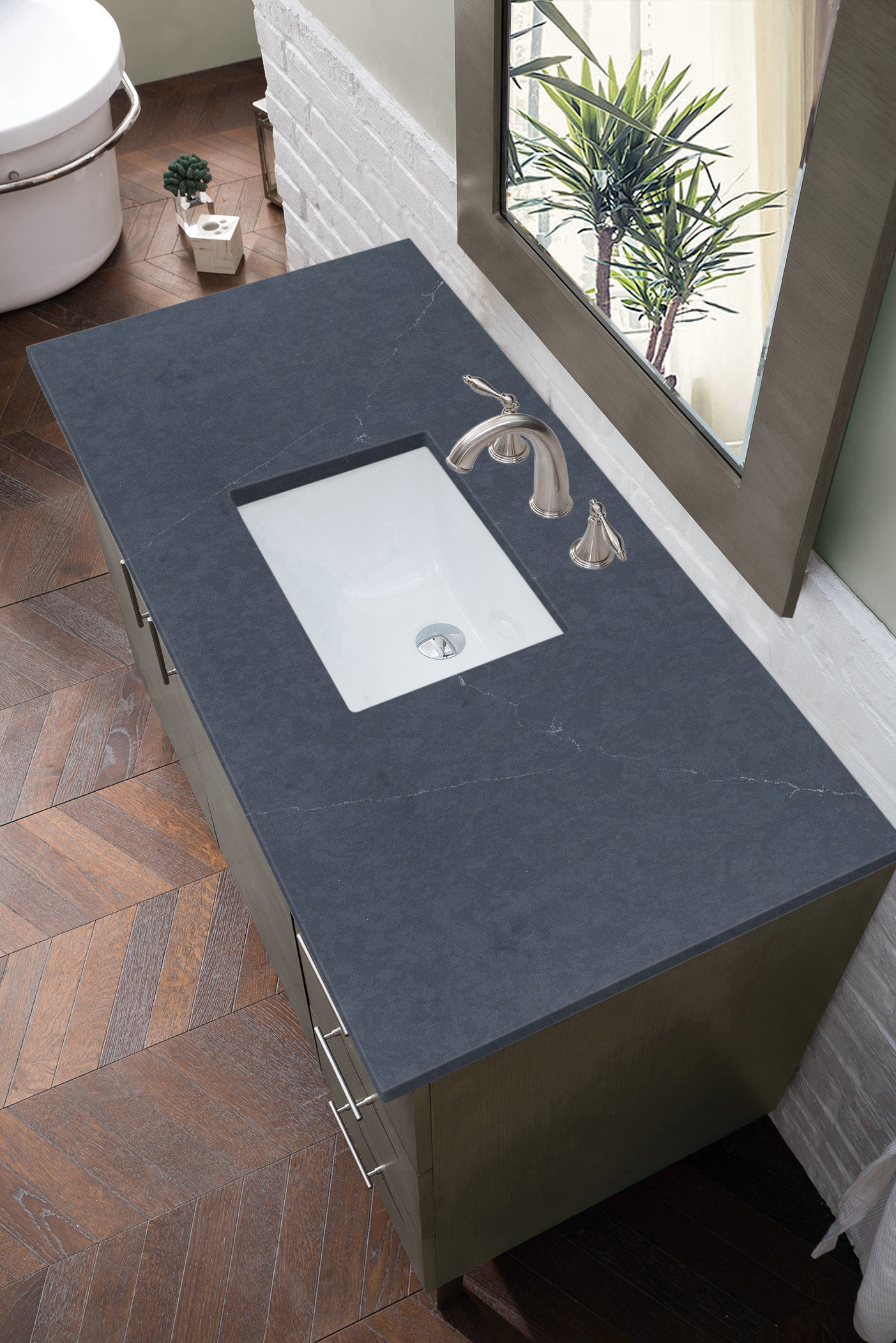 James Martin Metropolitan 48" Single Vanity in Silver Oak with 3cm Countertop