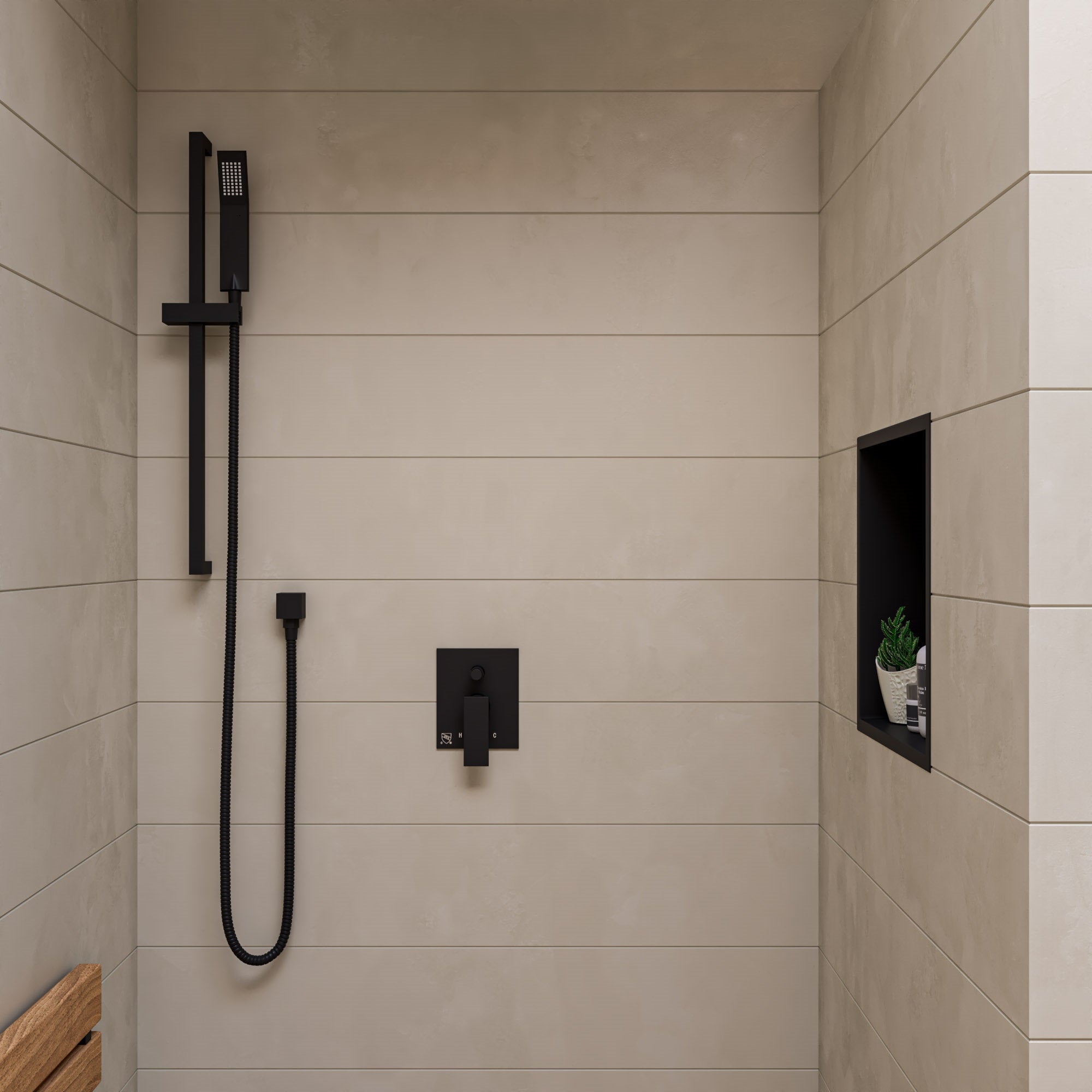 ALFI brand AB5601 Shower Valve with Square Lever Handle and Diverter