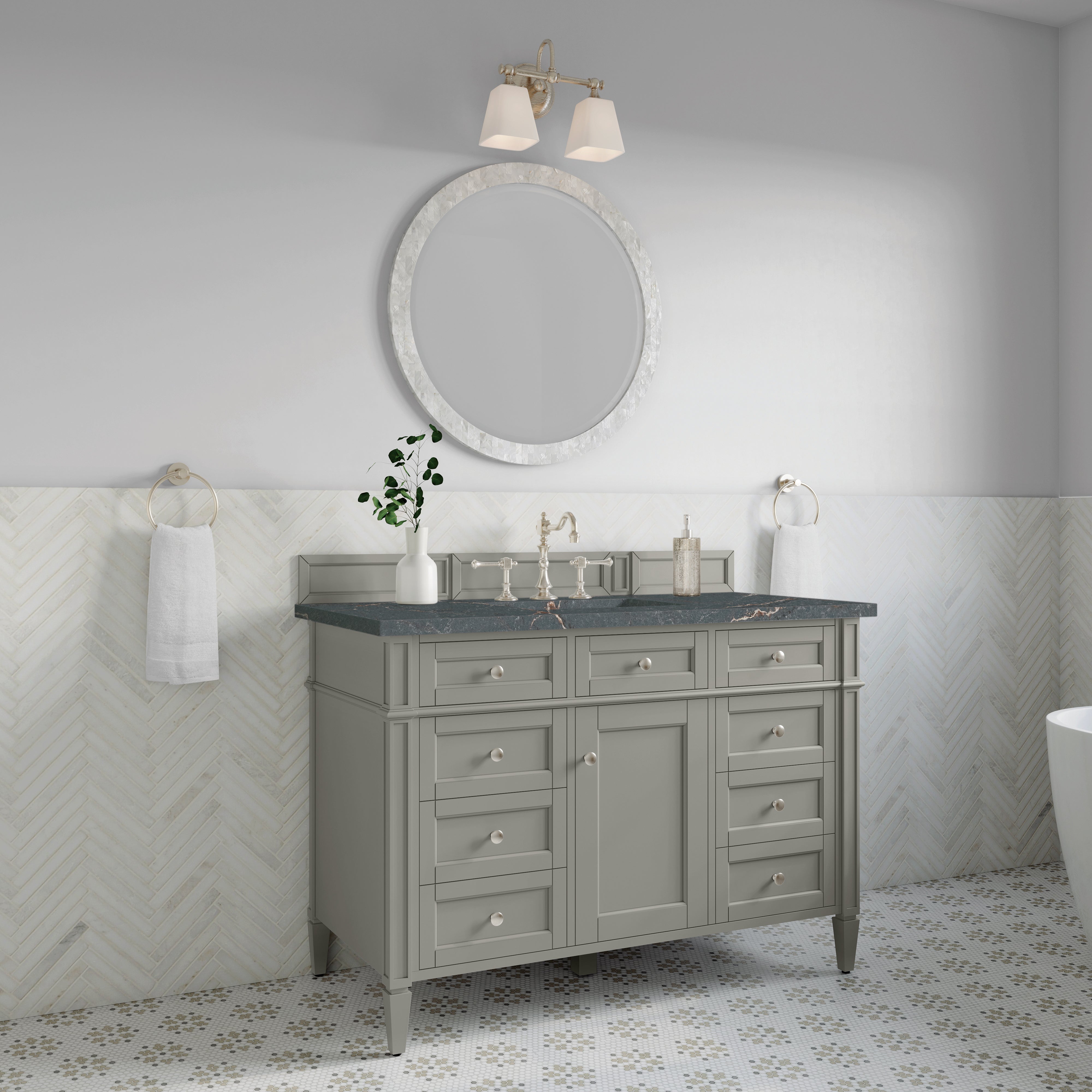 James Martin Brittany 48" Single Vanity in Urban Gray with 3cm Countertop