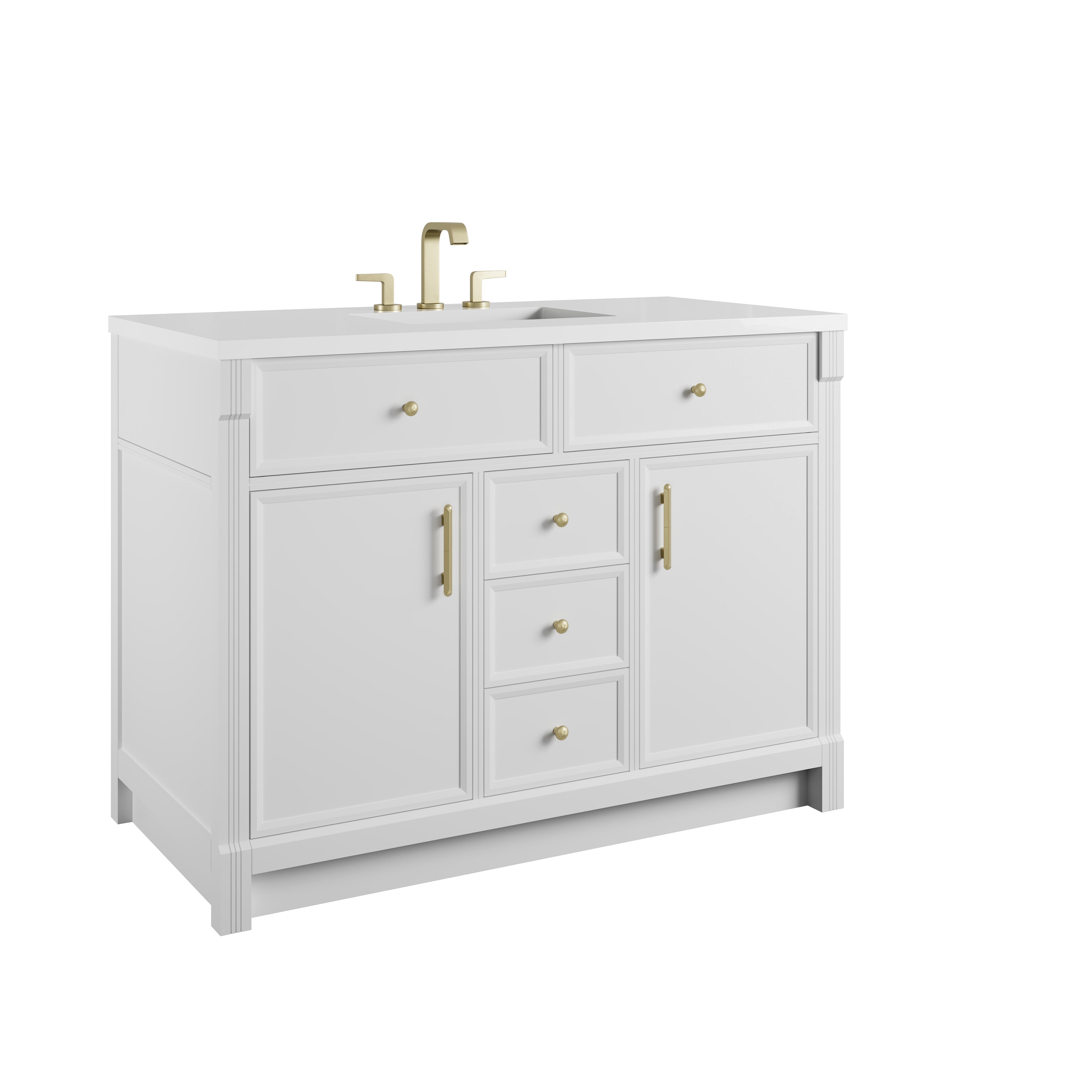 James Martin Bellshire 48" Single Vanity in Bright White with 3cm Countertop