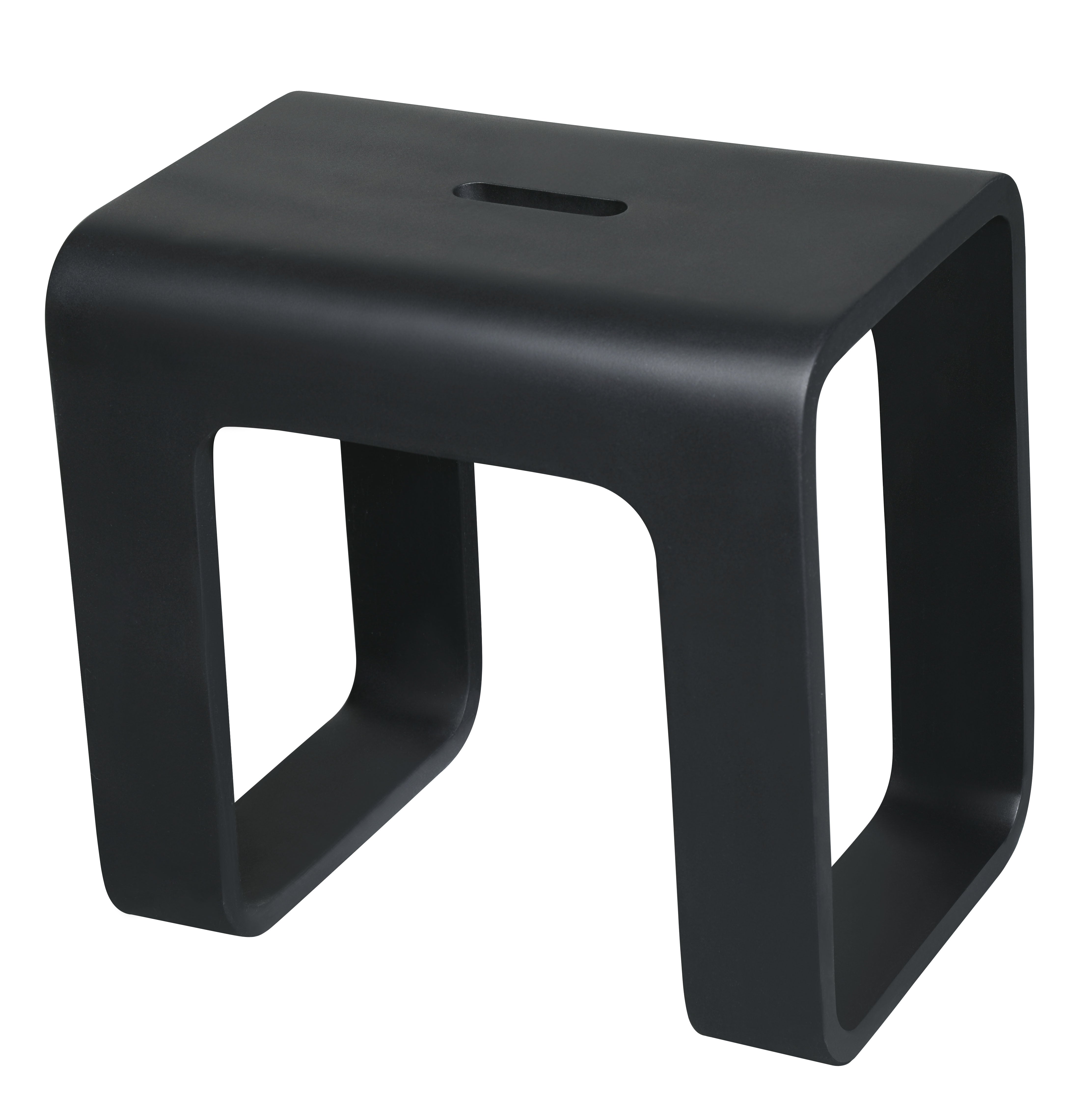 ALFI brand  ABST99BM Black Matte Solid Surface Resin Bathroom / Shower Stool