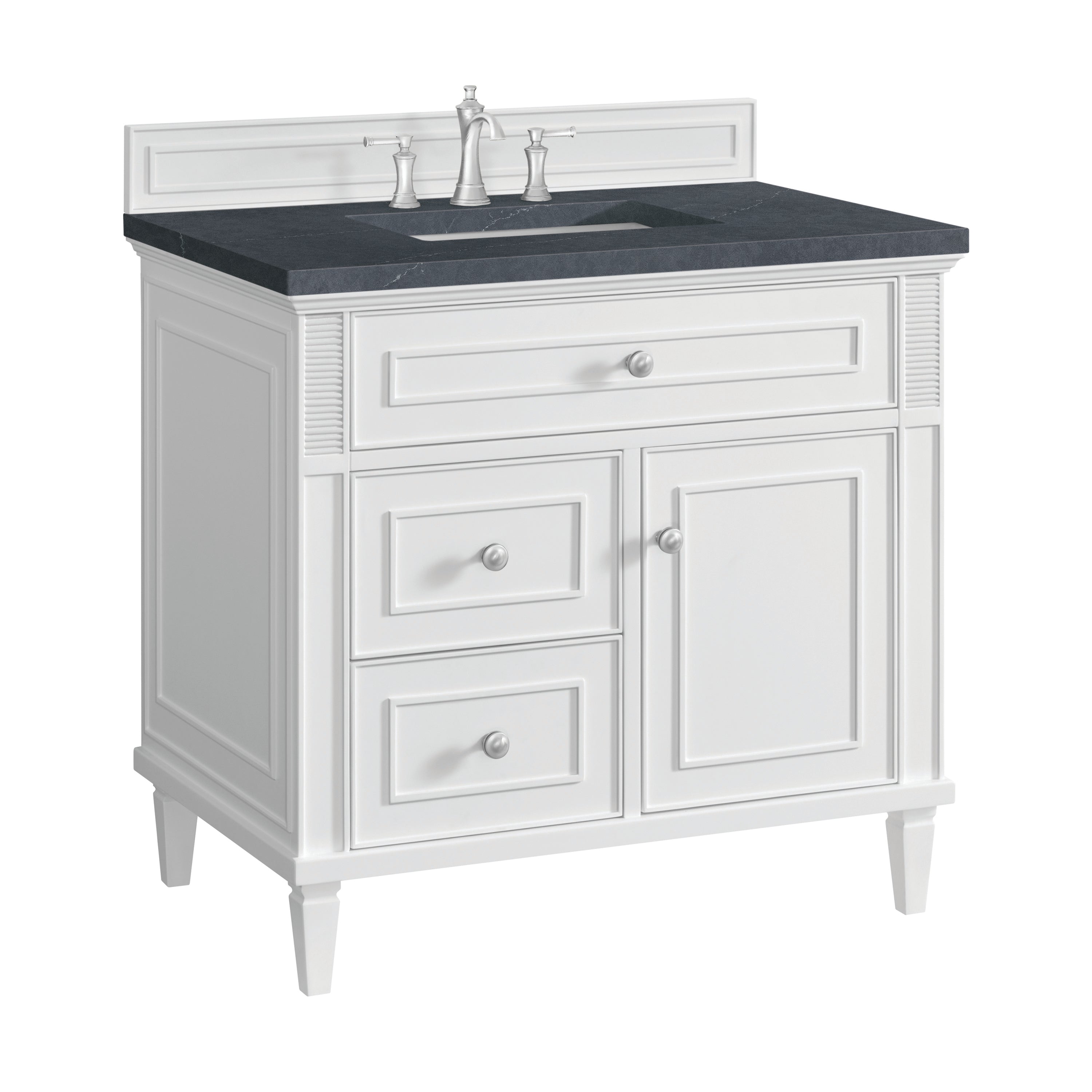 James Martin Lorelai 36" Single Vanity in Bright White with 3cm Countertop