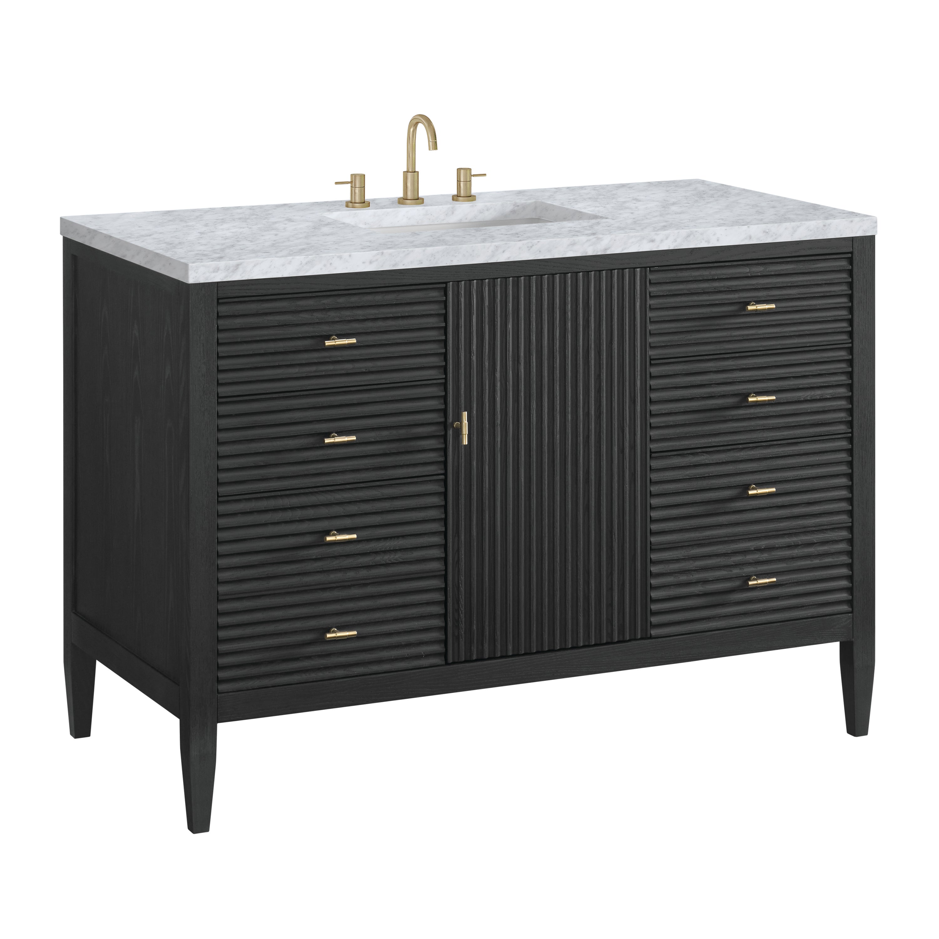James Martin Myrrin 48" Single Vanity in Carbon Oak with 3cm Countertop