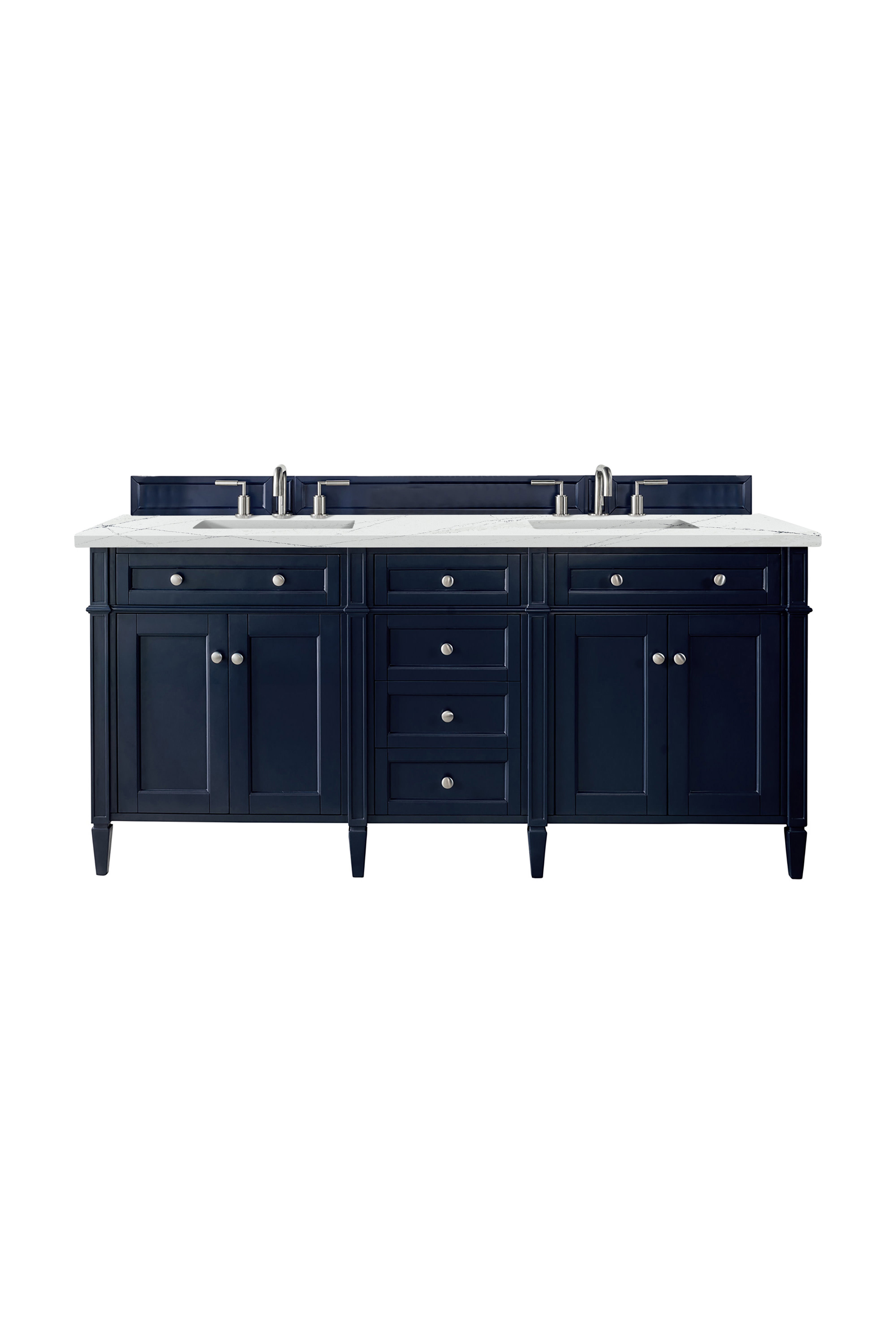 James Martin Brittany 72" Double Vanity in Victory Bleu with 3cm Countertop and FreePower Wireless Charger