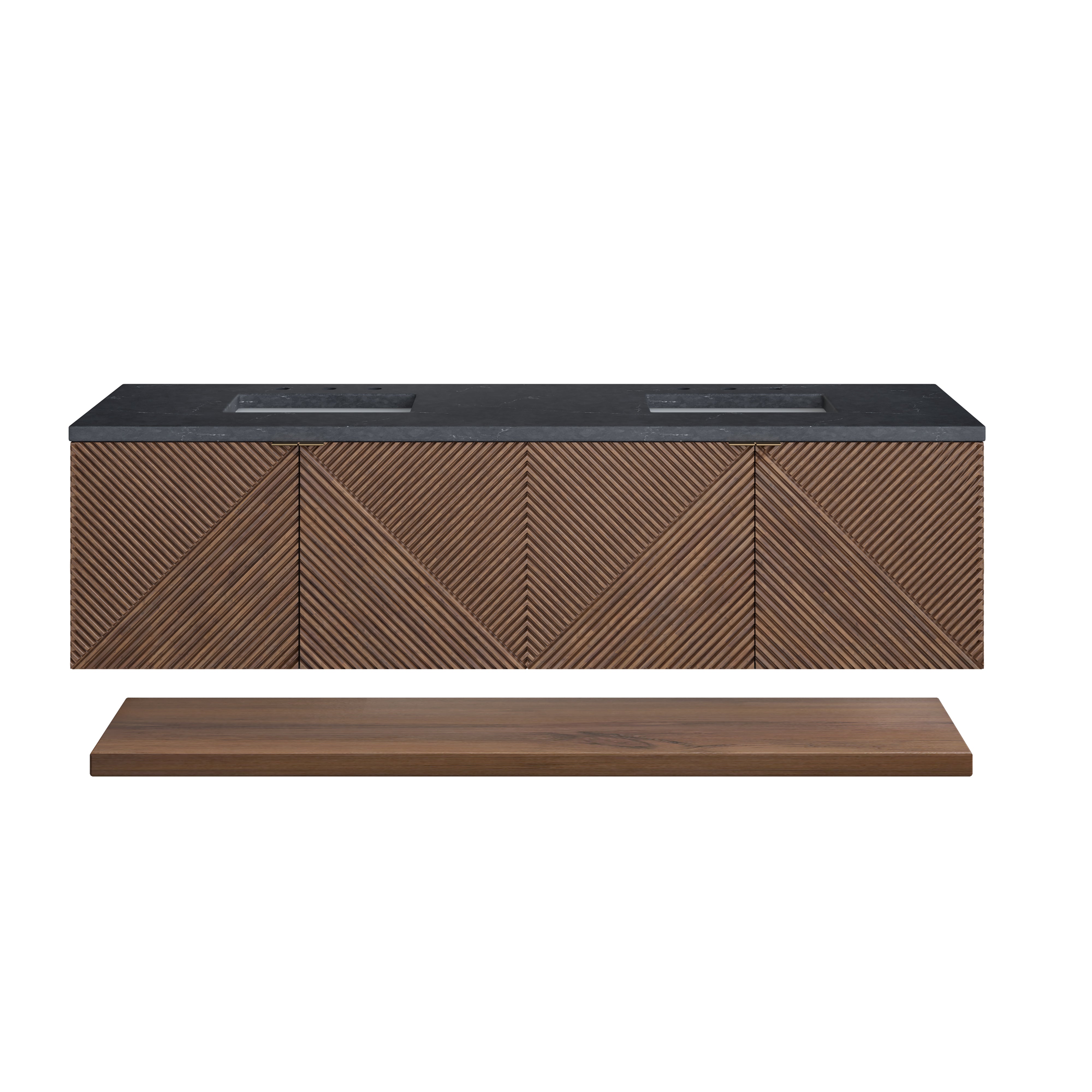 James Martin Marcello 72" Double Vanity in Chestnut with 3cm Countertop
