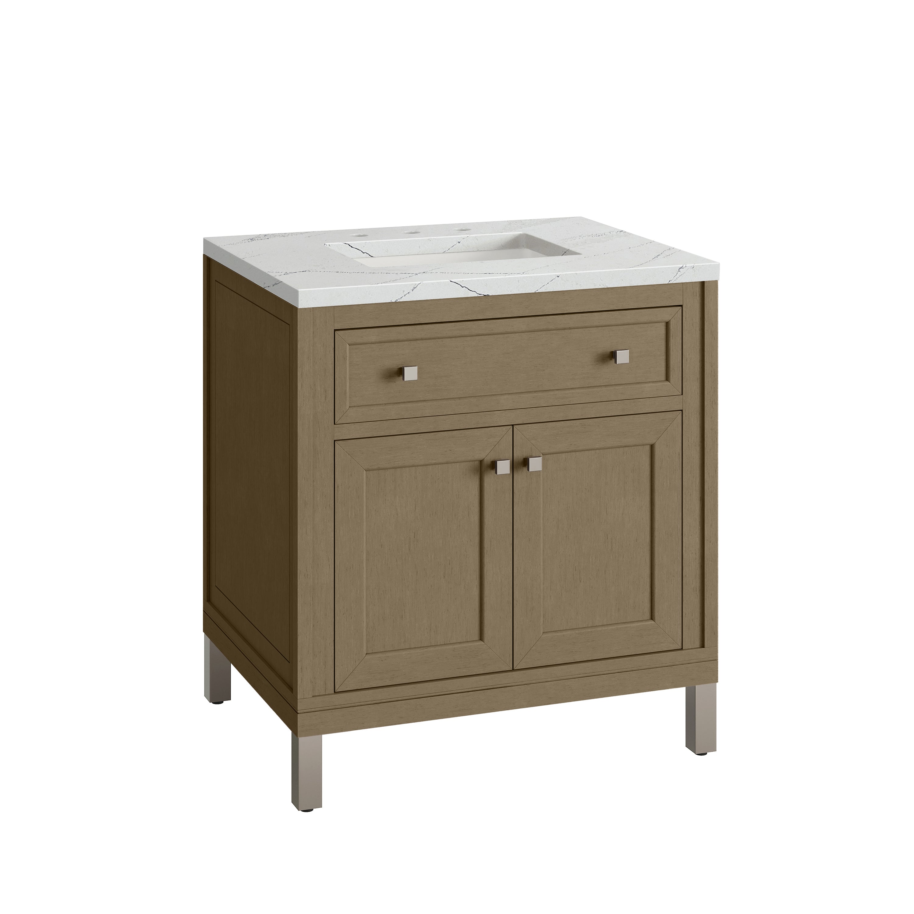James Martin Chicago 30" Single Vanity in Walnut Whisper with 3cm Countertop