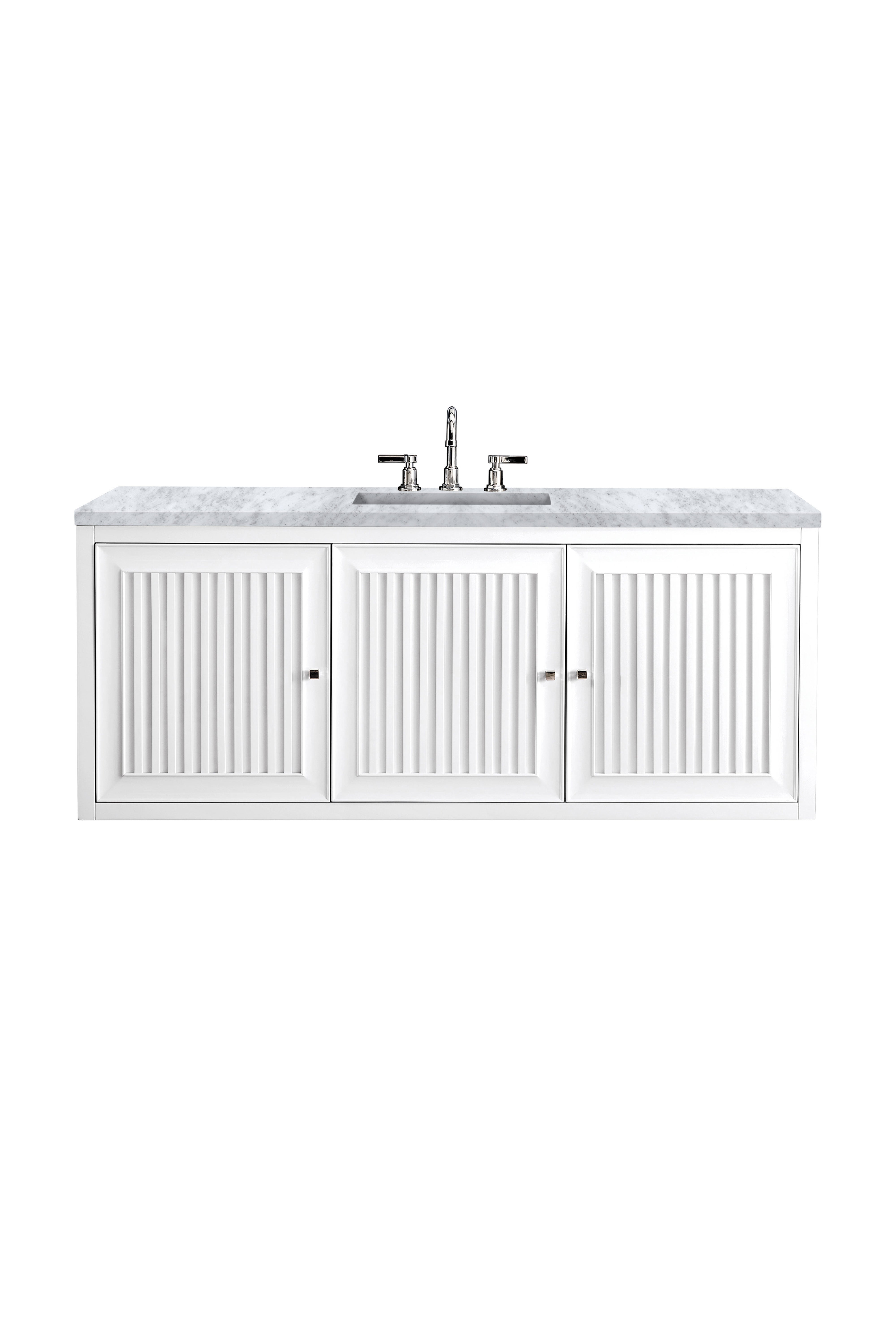 James Martin Athens 60" Single Vanity in Glossy White with 3cm Countertop
