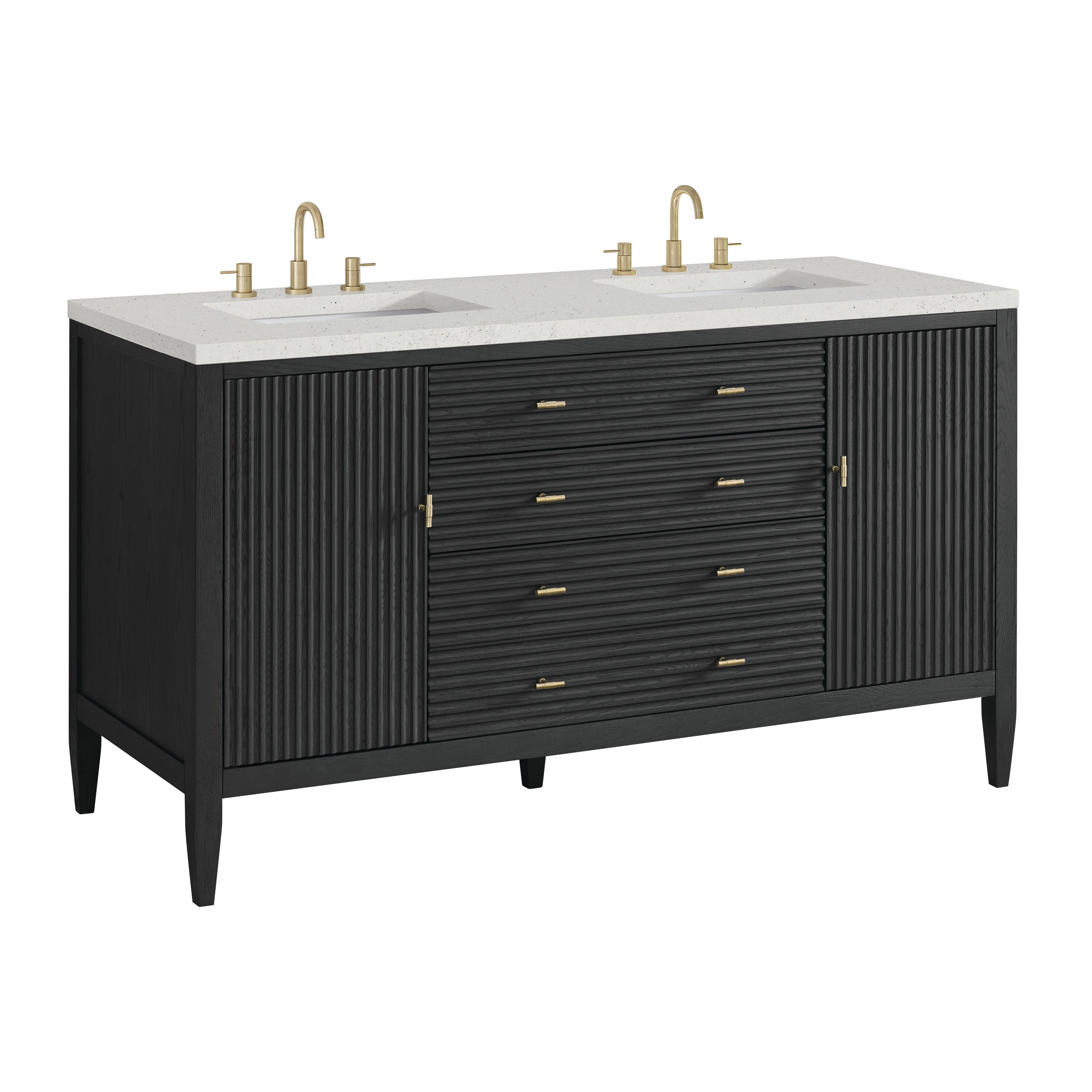 James Martin Myrrin 60" Double Vanity in Carbon Oak with 3cm Countertop
