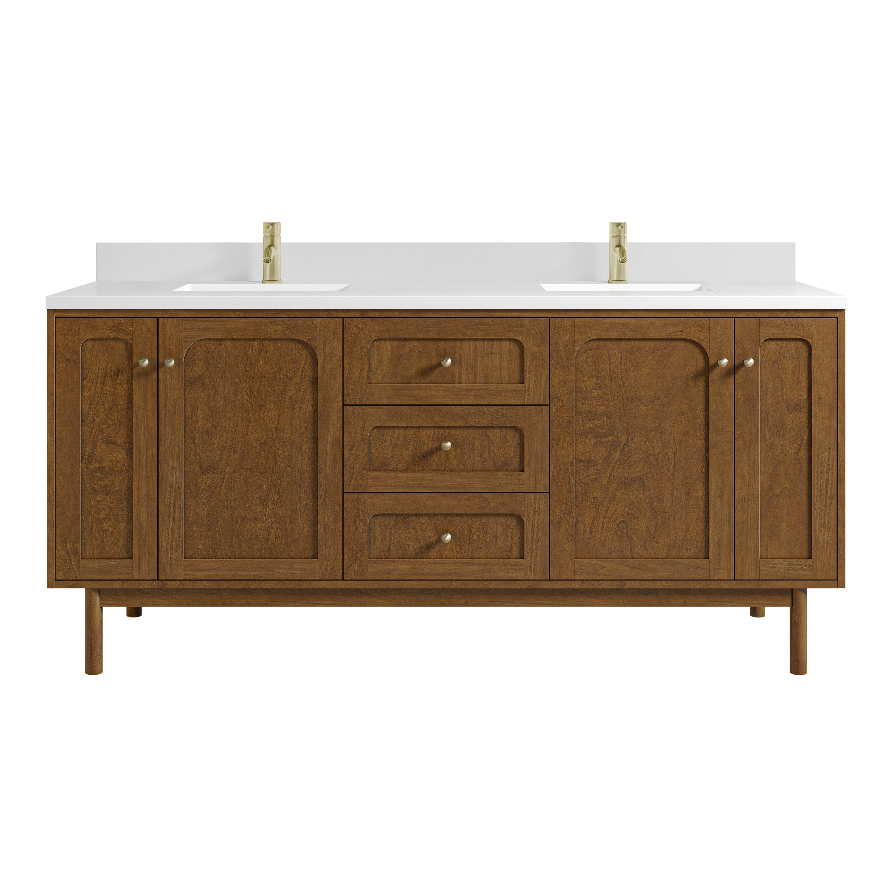 James Martin Laurent 72" Double Vanity in Honey Oak with 3cm Countertop