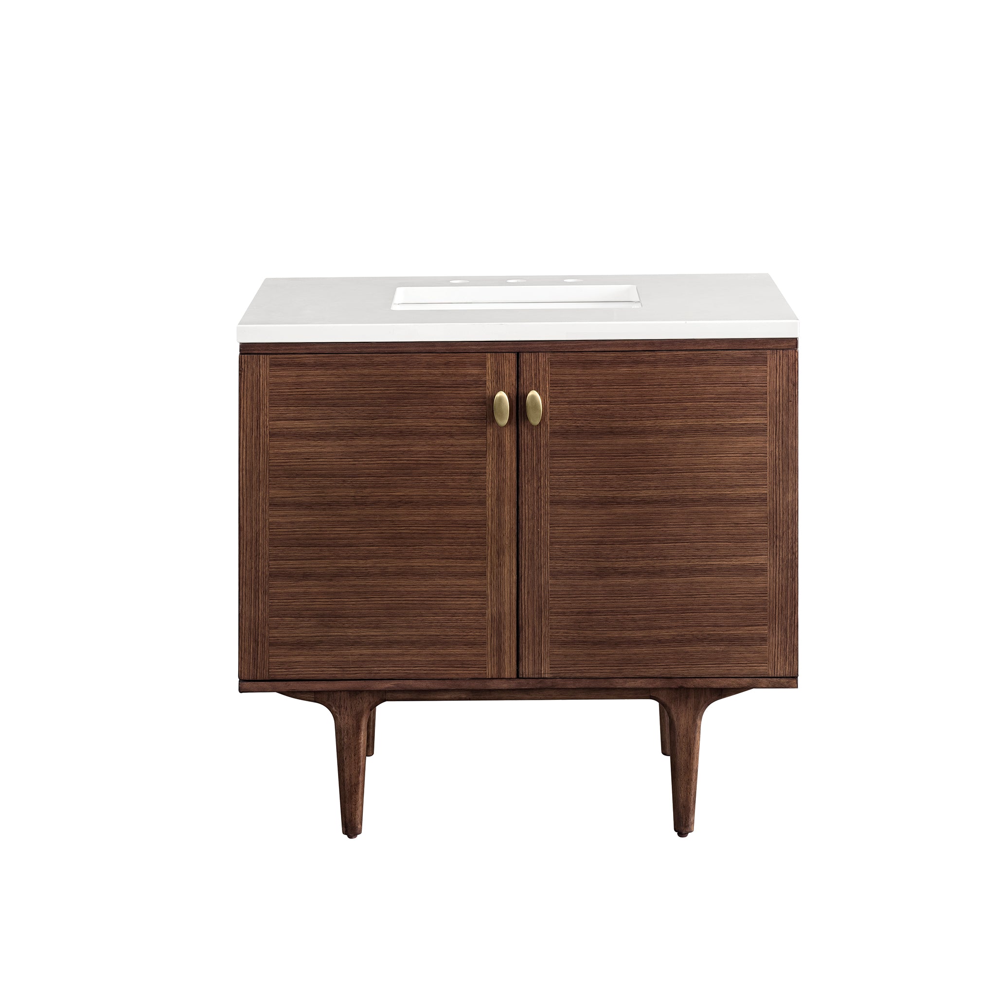James Martin Amberly 36" Single Vanity in Mid-Century Walnut with 3cm Countertop