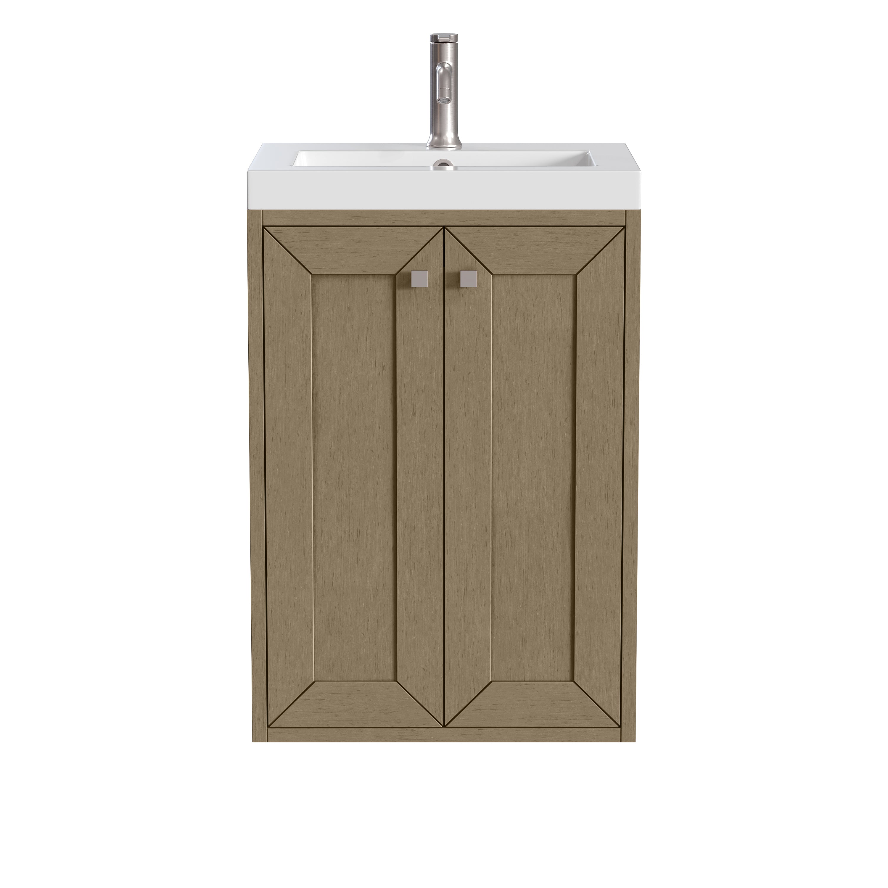 James Martin Chianti 20" Single Vanity in Glossy White with White Glossy Composite Stone Top