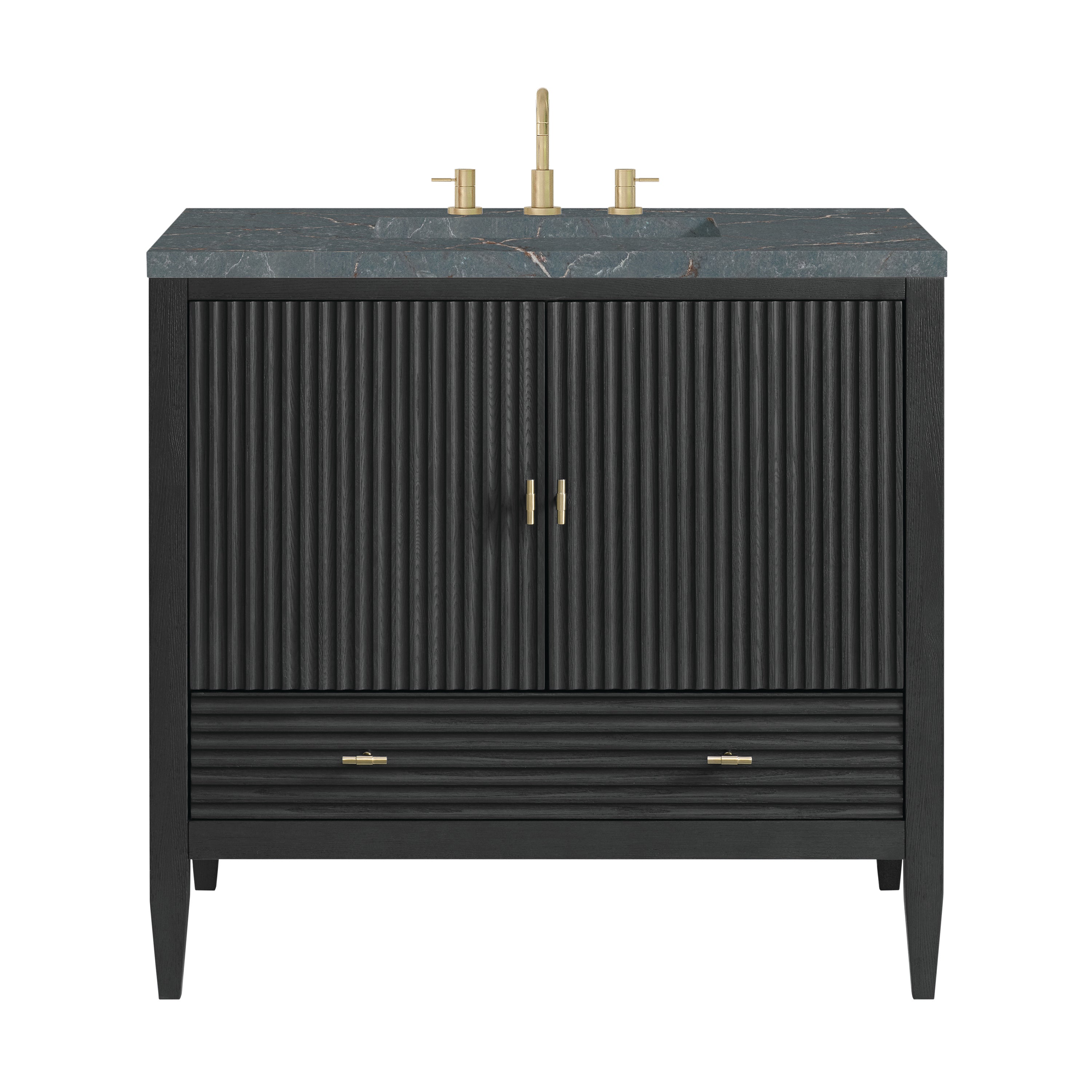 James Martin Myrrin 36" Vanity in Carbon Oak with 3cm Countertop