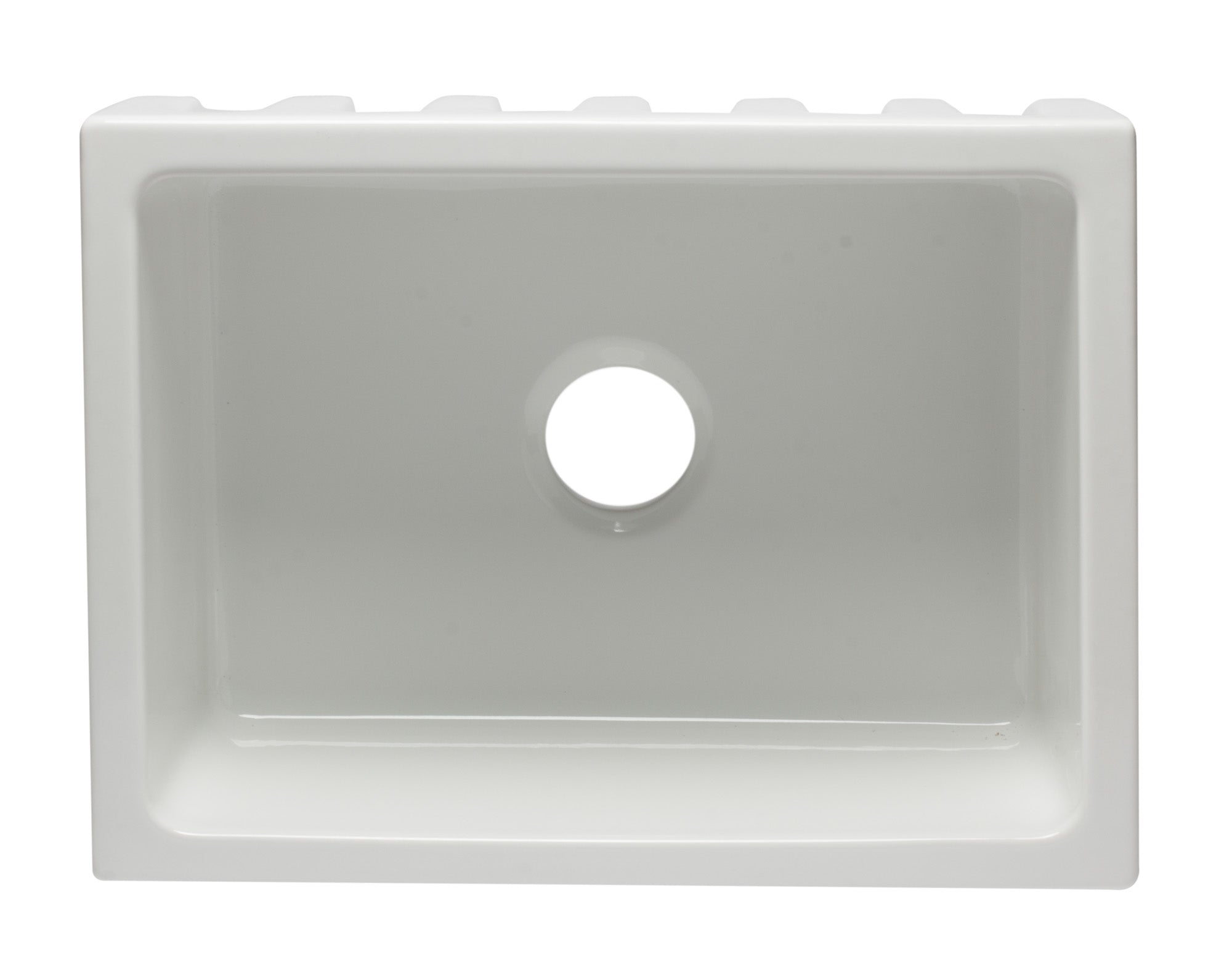 ALFI brand AB2418HS 24" Reversible Smooth / Fluted Single Bowl Fireclay Farm Sink – Biscuit, Black Gloss, Black Matte, White