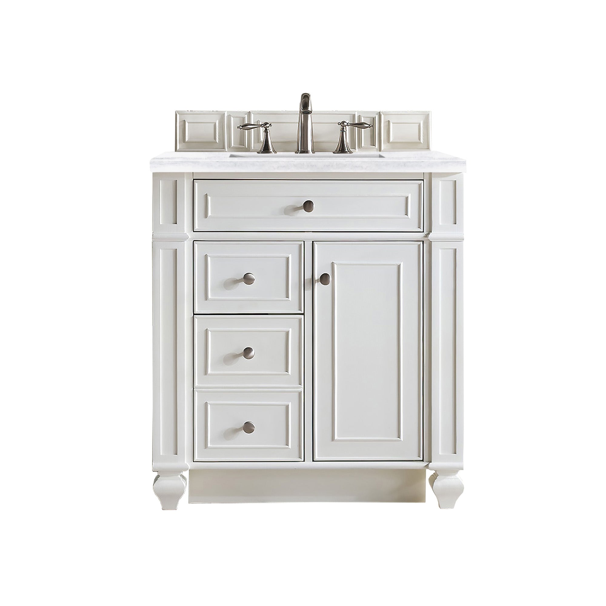 James Martin Bristol 30" Single Vanity in Bright White with 3cm Countertop