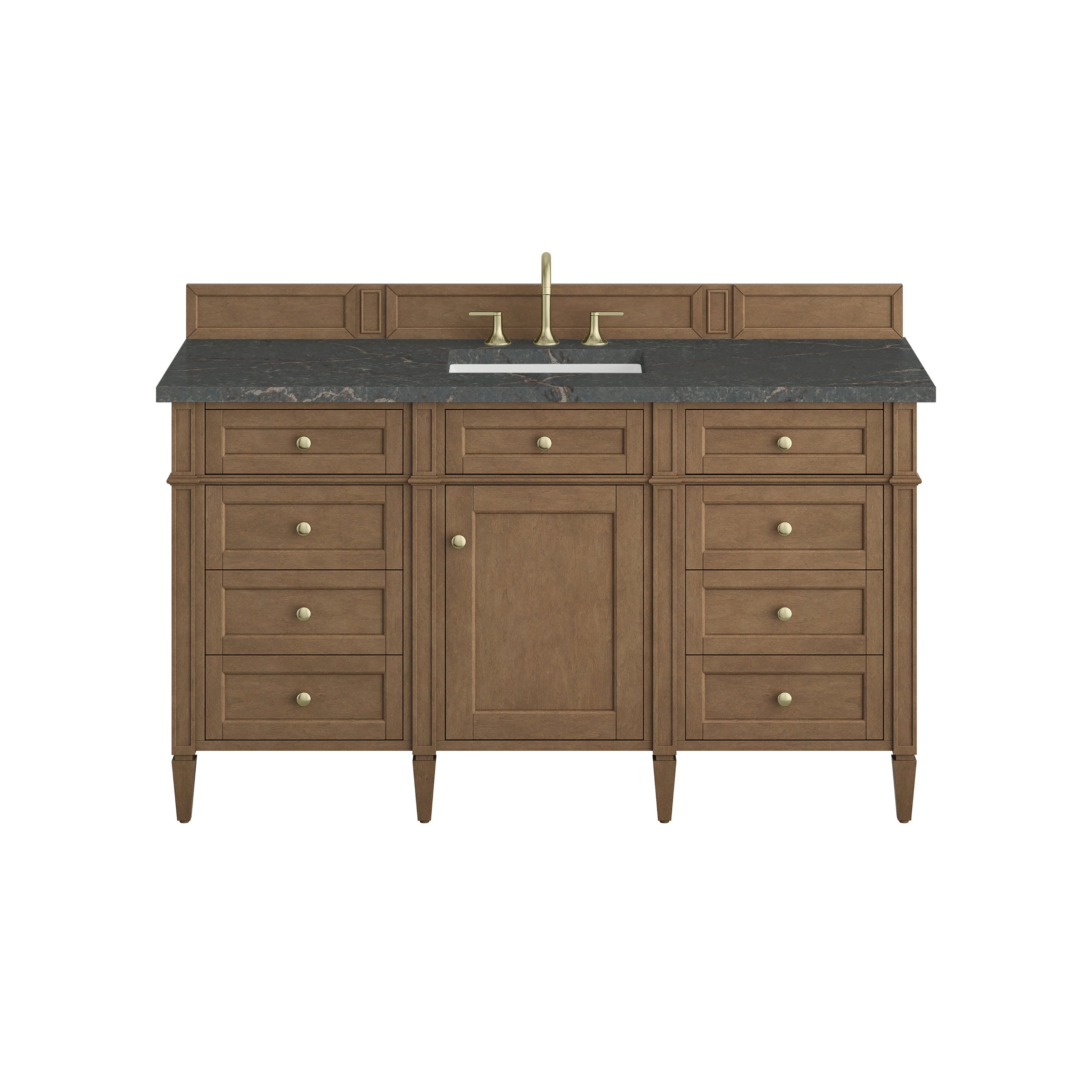 James Martin Brittany 60" Single Vanity in Pecan with 3cm Countertop and FreePower Wireless Charger