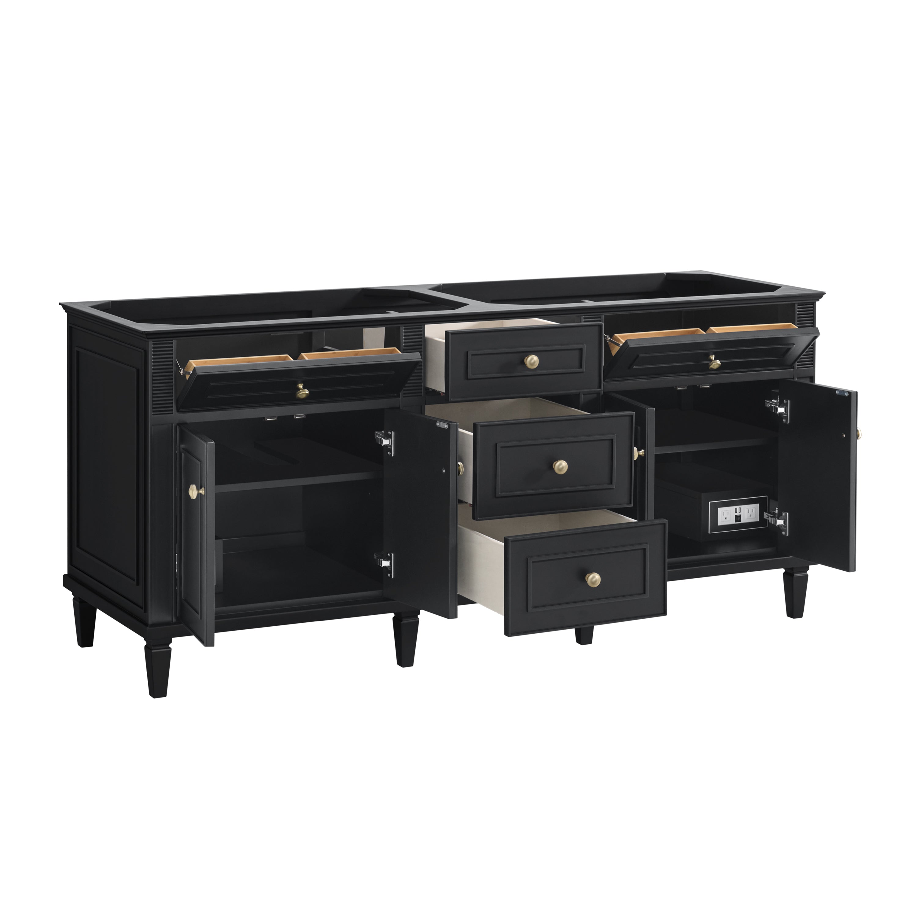 James Martin Lorelai 72" Double Vanity in Black Onyx with 3cm Countertop
