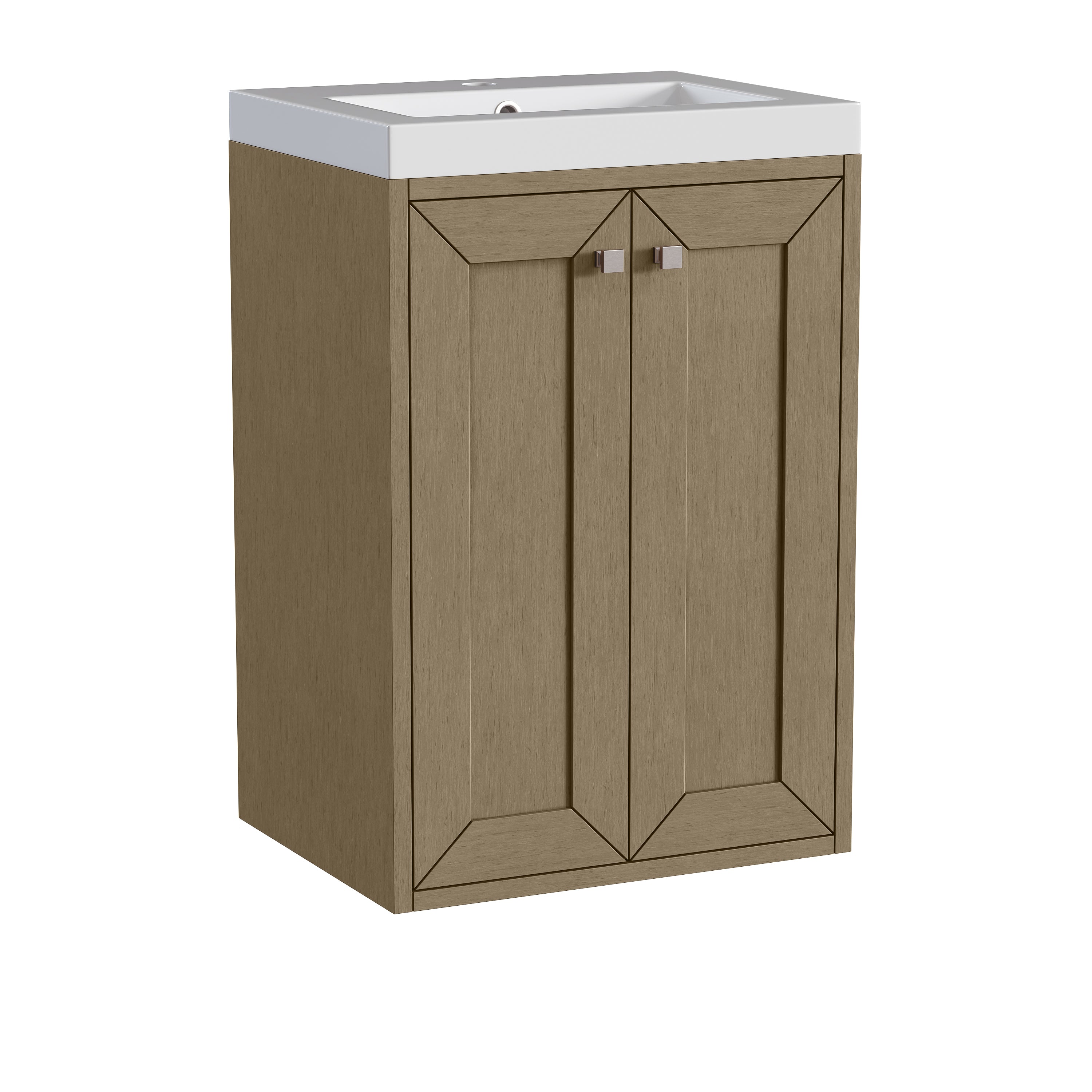 James Martin Chianti 20" Single Vanity in Glossy White with White Glossy Composite Stone Top
