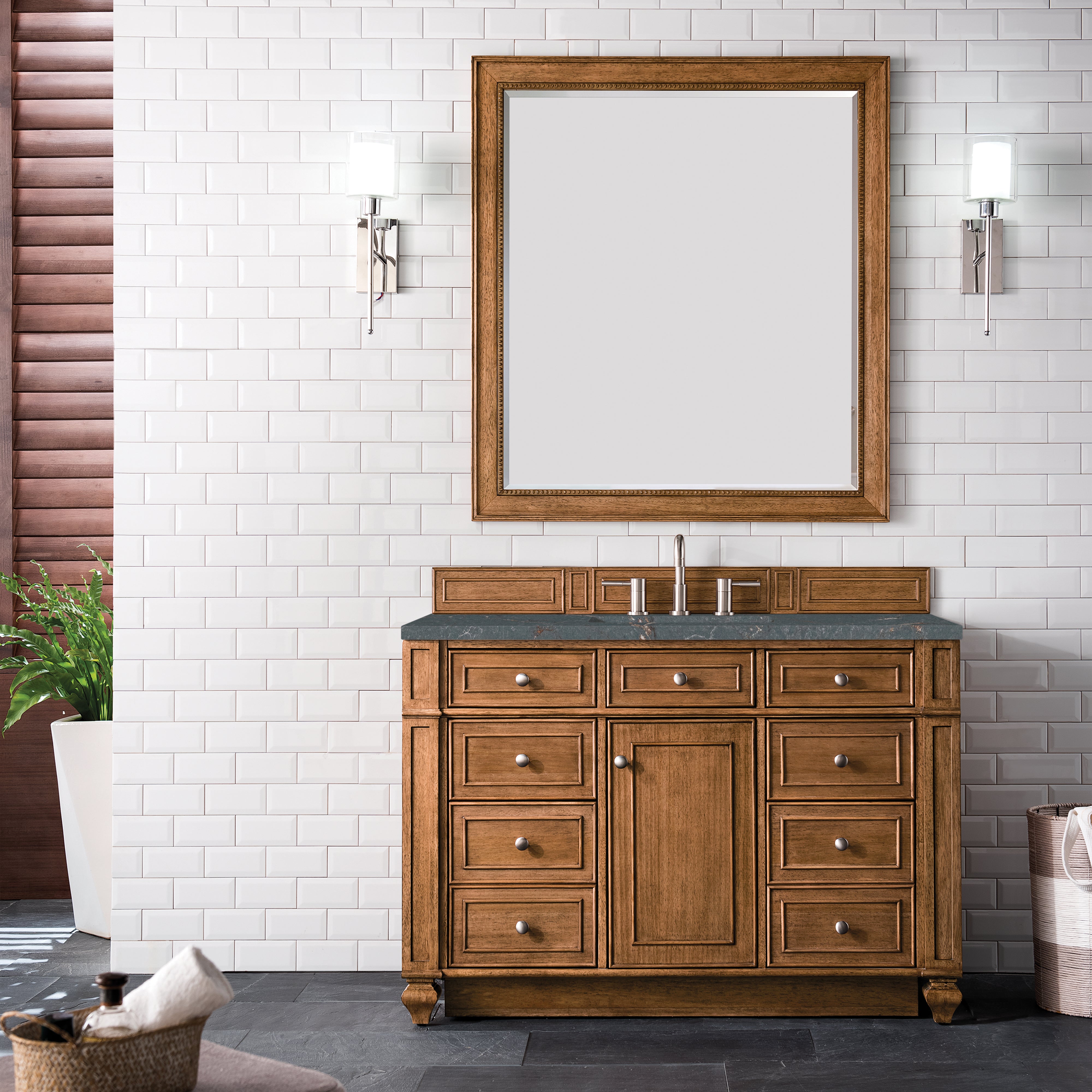 James Martin Bristol 48" Single Vanity in Saddle Brown with 3cm Countertop
