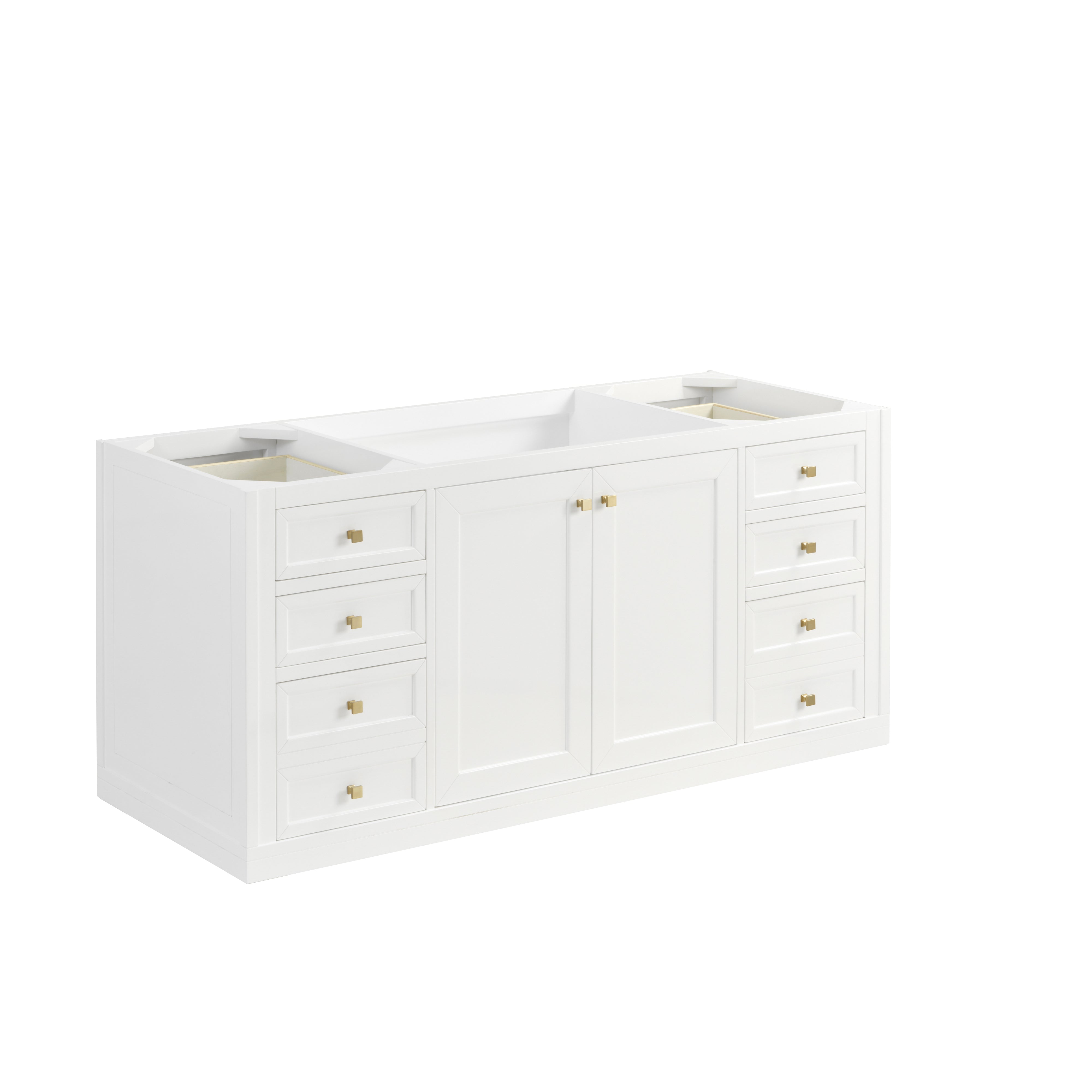 James Martin Chicago 60" Single Vanity in Glossy White with 3cm Countertop and FreePower Wireless Charger