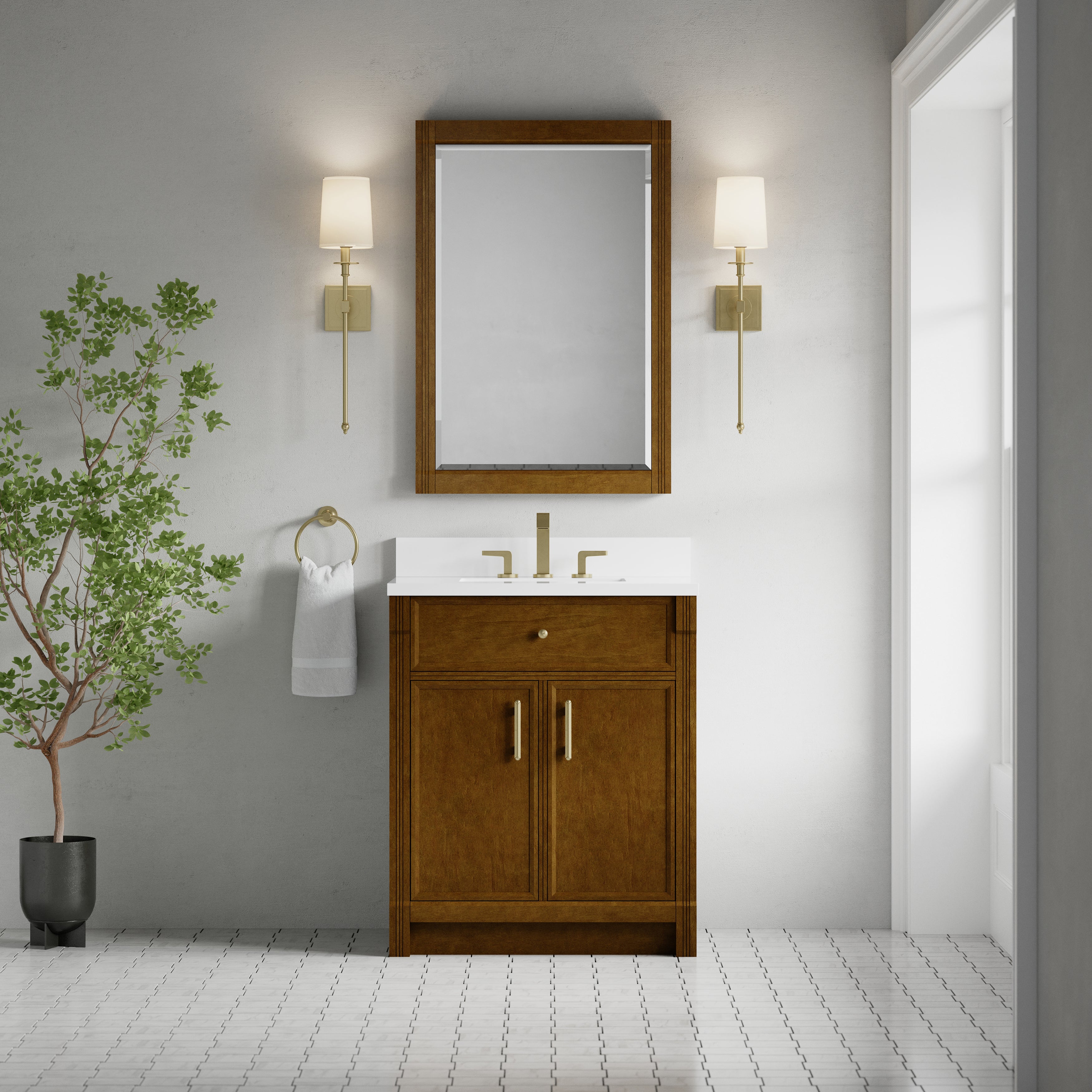 James Martin Bellshire 30" Single Vanity in Honey Oak with 3cm Countertop