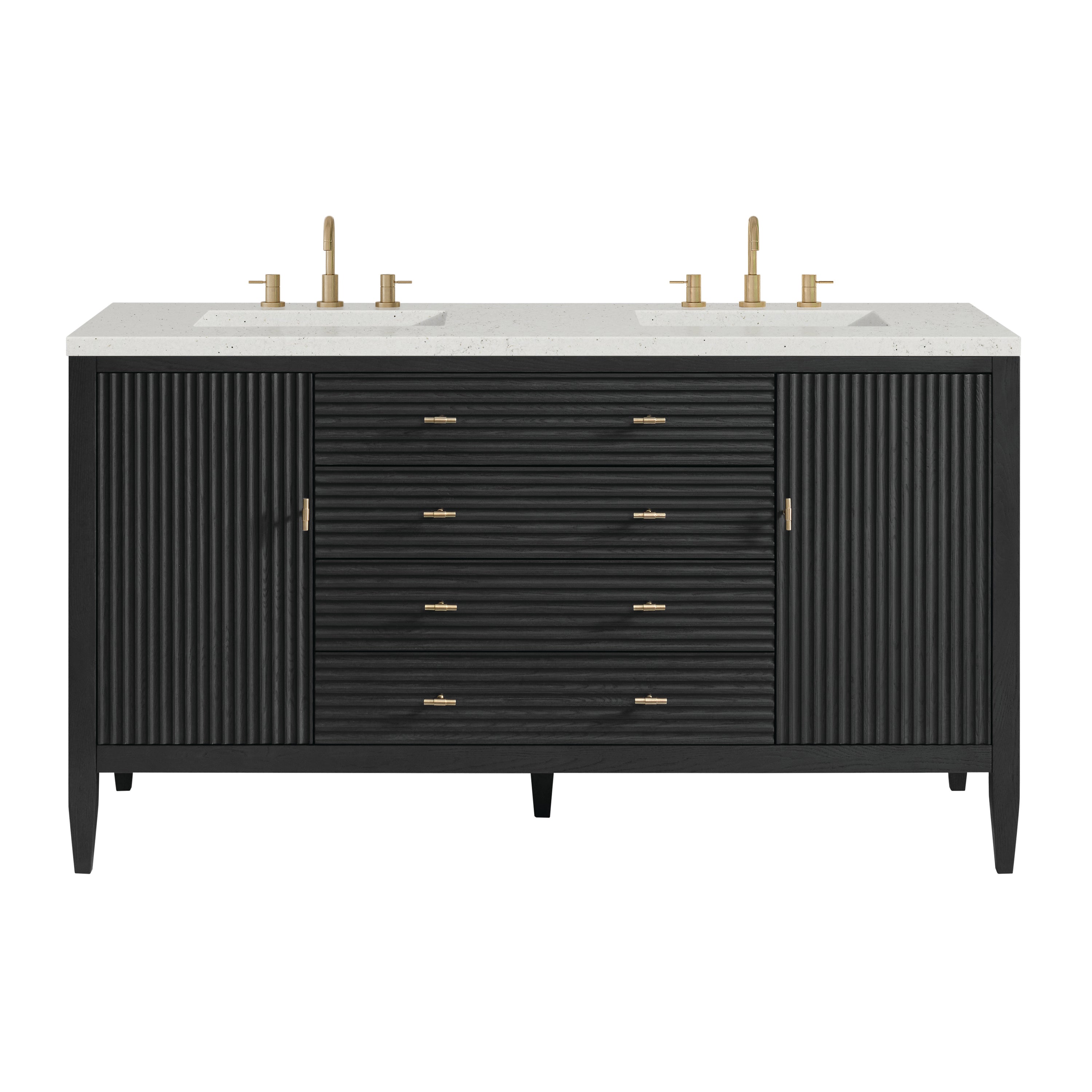James Martin Myrrin 60" Double Vanity in Carbon Oak with 3cm Countertop