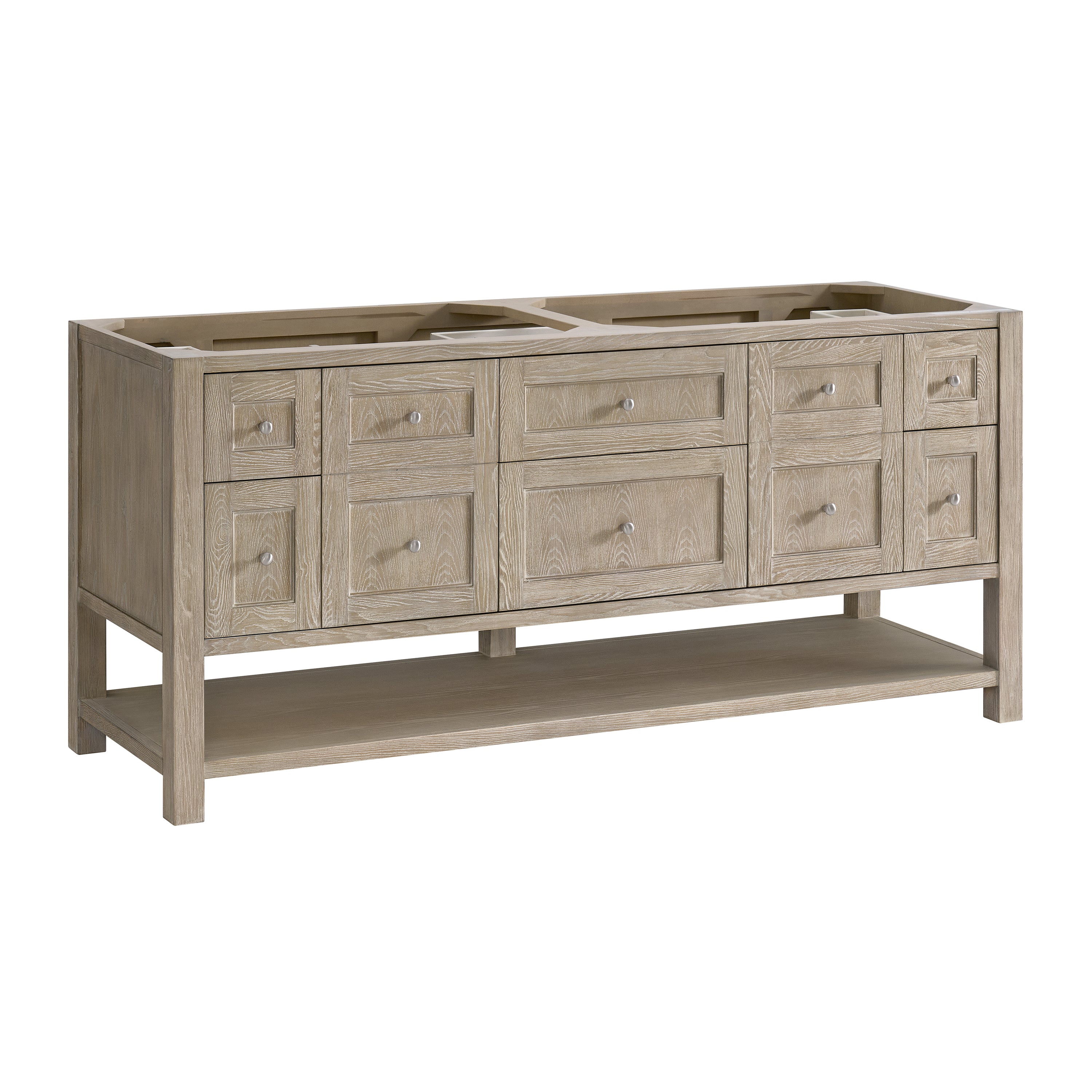 James Martin Breckenridge 72" Double Vanity in Whitewashed Oak with 3cm Countertop