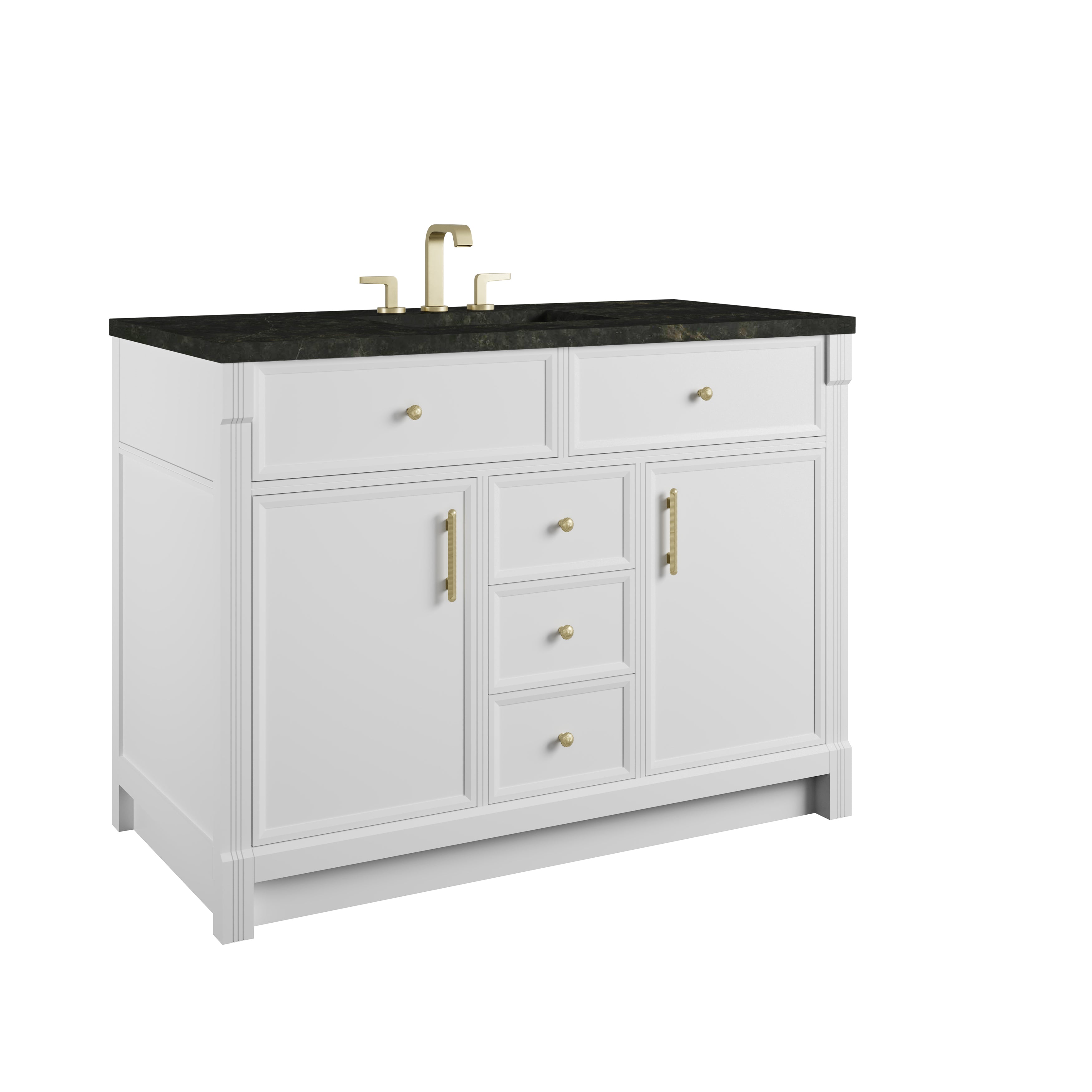 James Martin Bellshire 48" Single Vanity in Bright White with 3cm Countertop