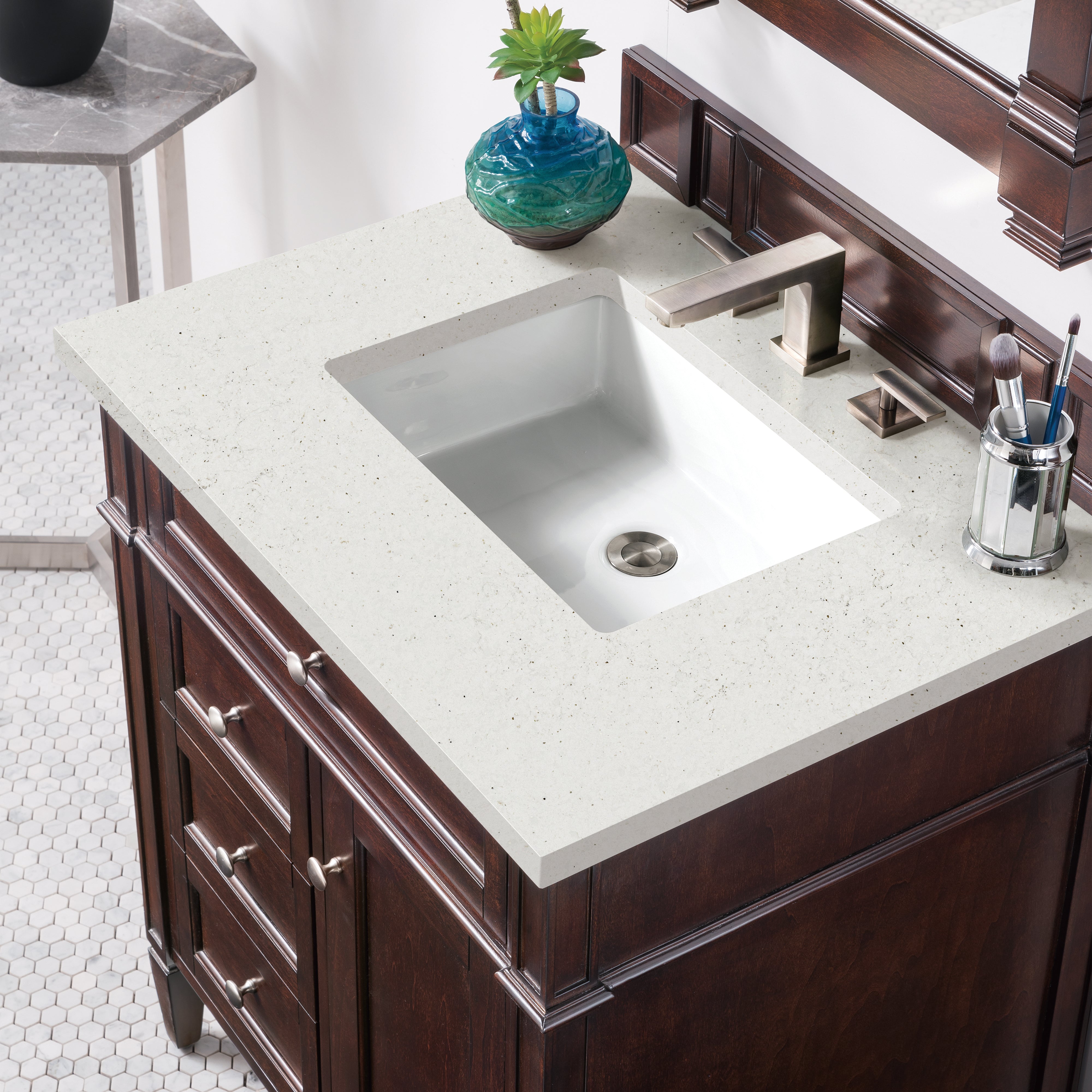 James Martin Brittany 30" Single Vanity in Burnished Mahogany with 3cm Countertop