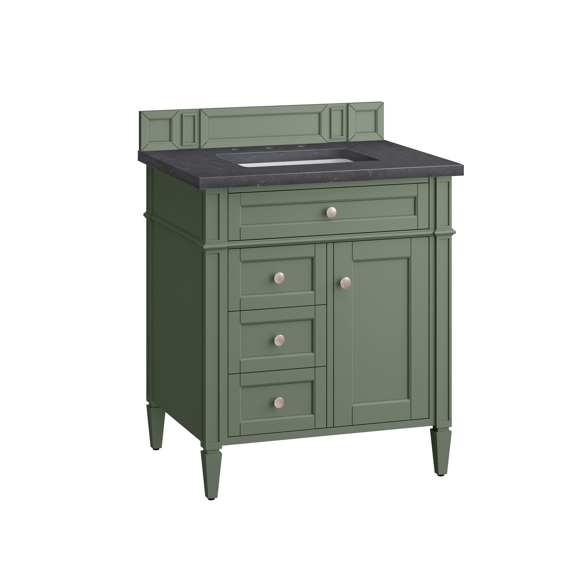 James Martin Brittany 30" Single Vanity in Smokey Celadon with 3cm Countertop
