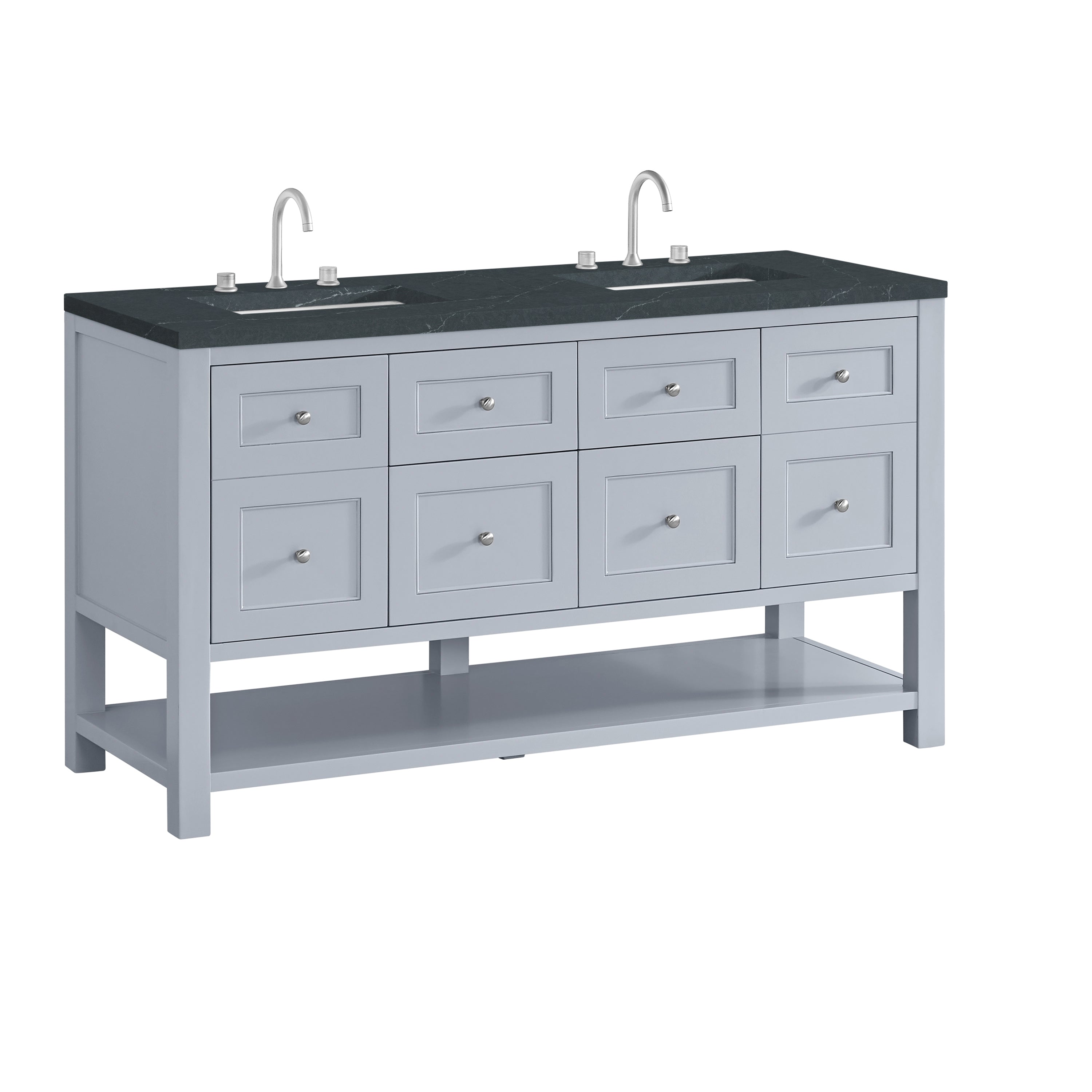 James Martin Breckenridge 60" Double Vanity in Serenity Blue with 3cm Countertop