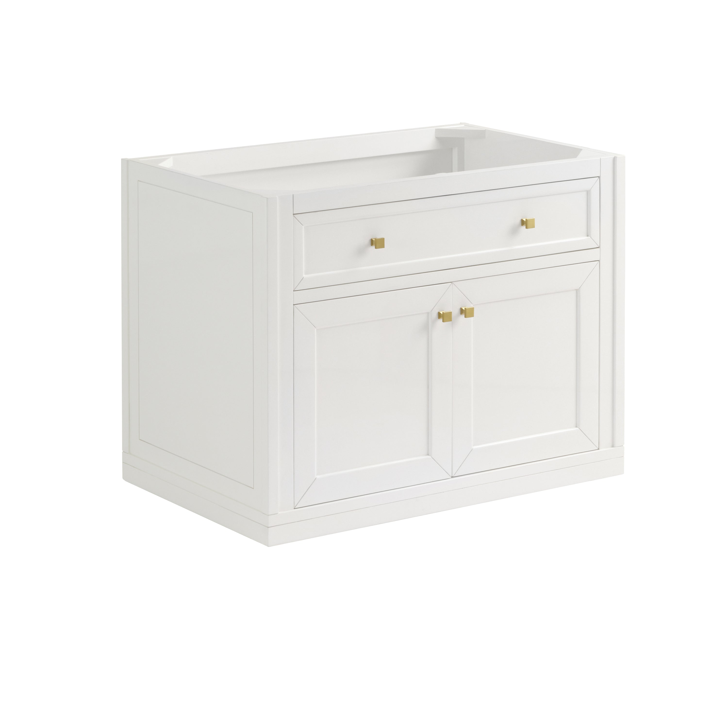 James Martin Chicago 36" Single Vanity in Glossy White with 3cm Countertop